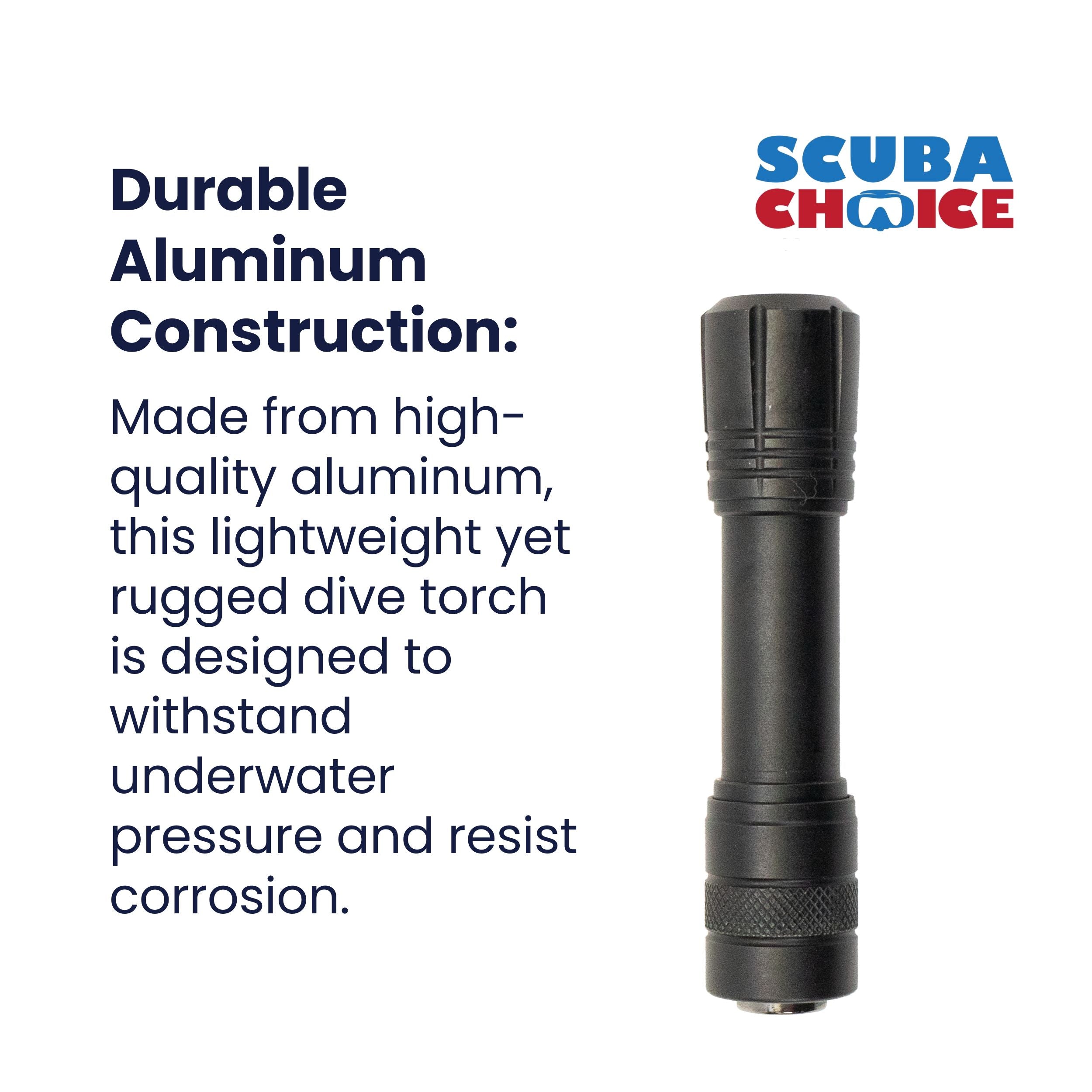 Palantic Pro-One Aluminum LED Dive Light Torch w/ Mask Mount