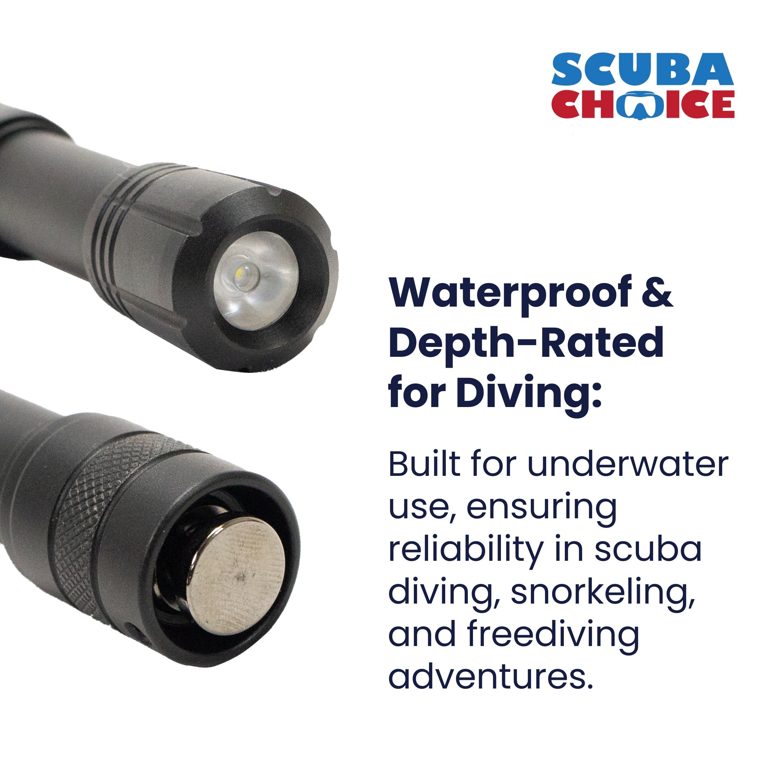 Palantic Pro-One Aluminum LED Dive Light Torch w/ Mask Mount