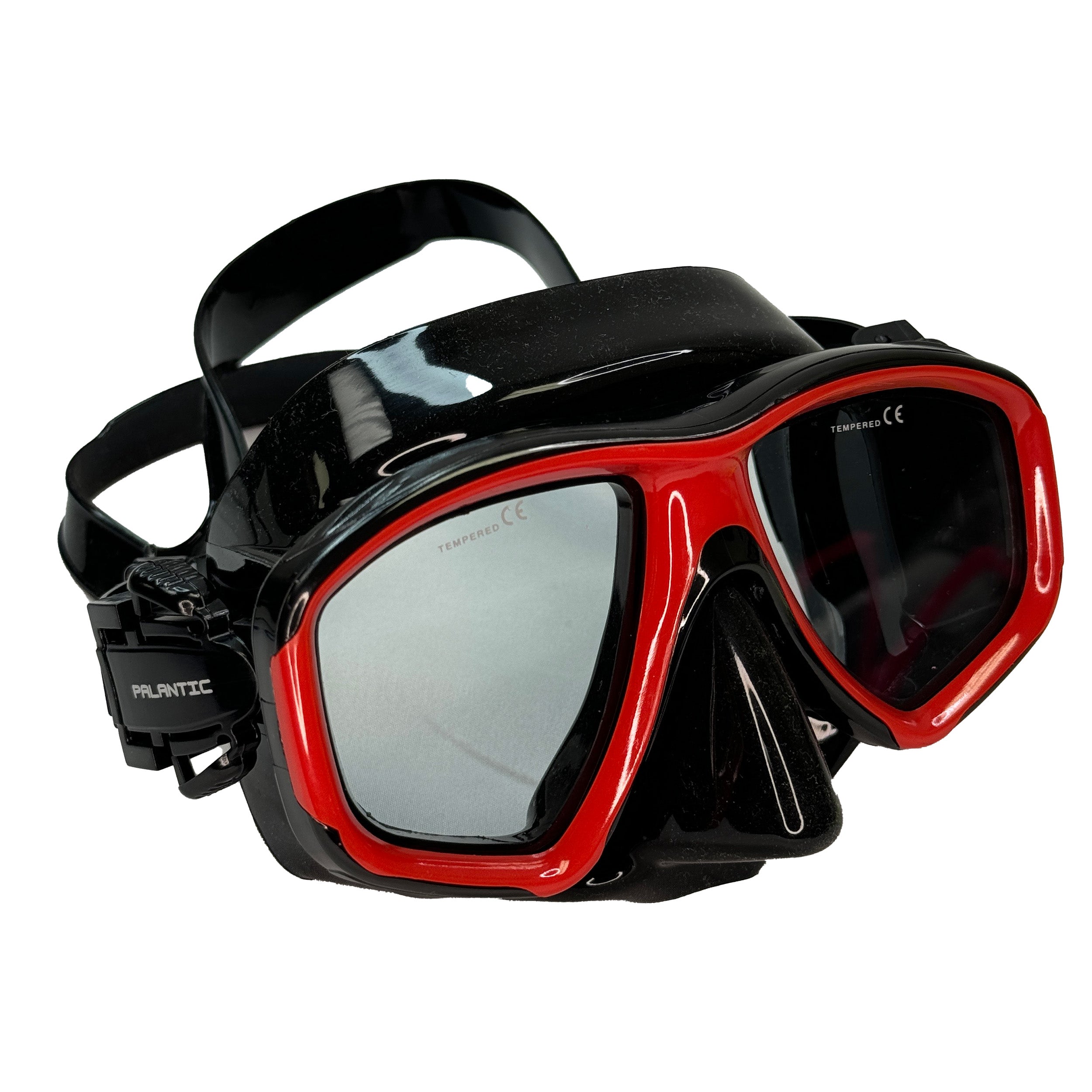 Palantic M36 Solid Red/Black Silicone RX Nearsighted Lenses Dive/Snorkeling Mask