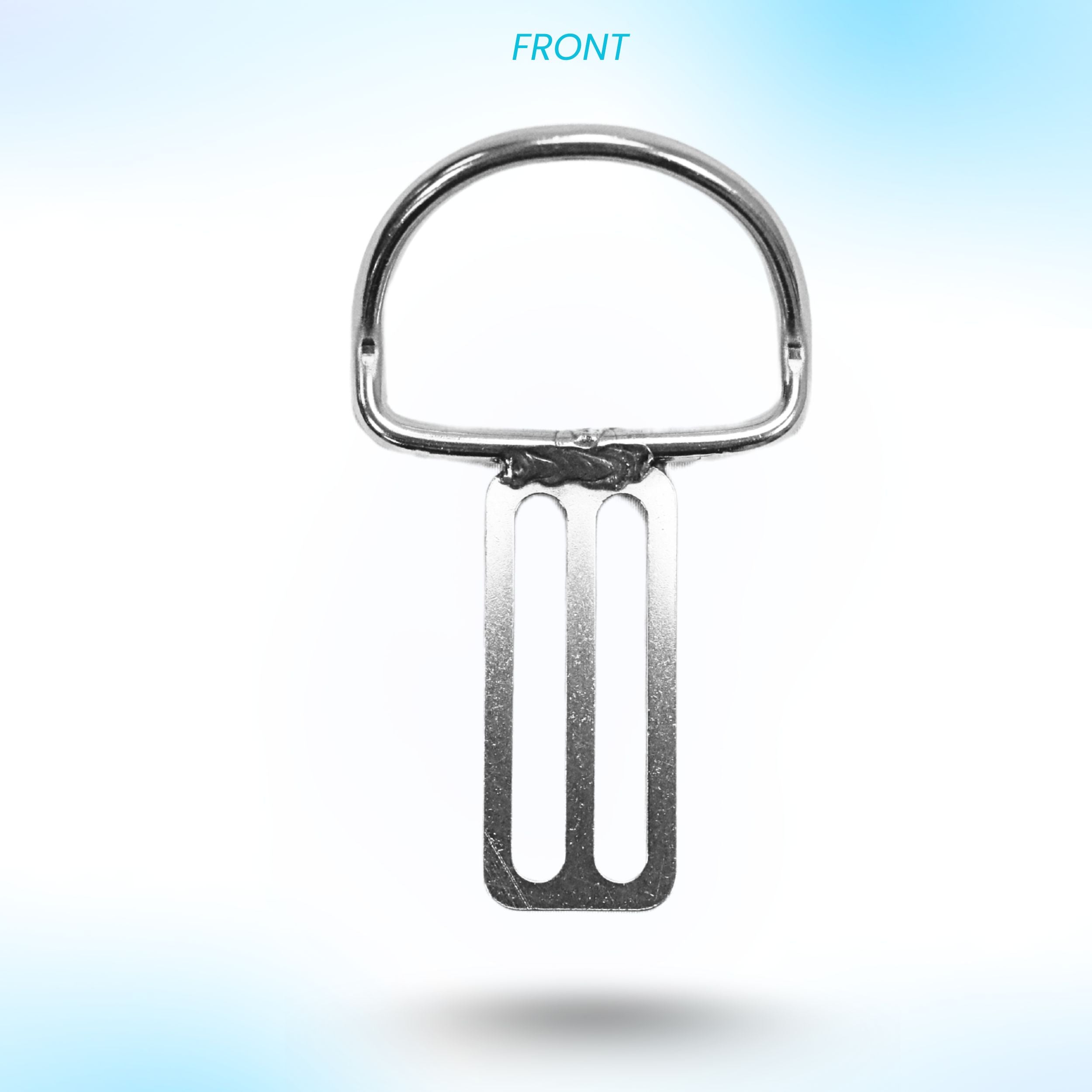 Scuba Choice SS316 Heavy Duty Bent D Ring Welded w/ Triglides Slider, 45 degree