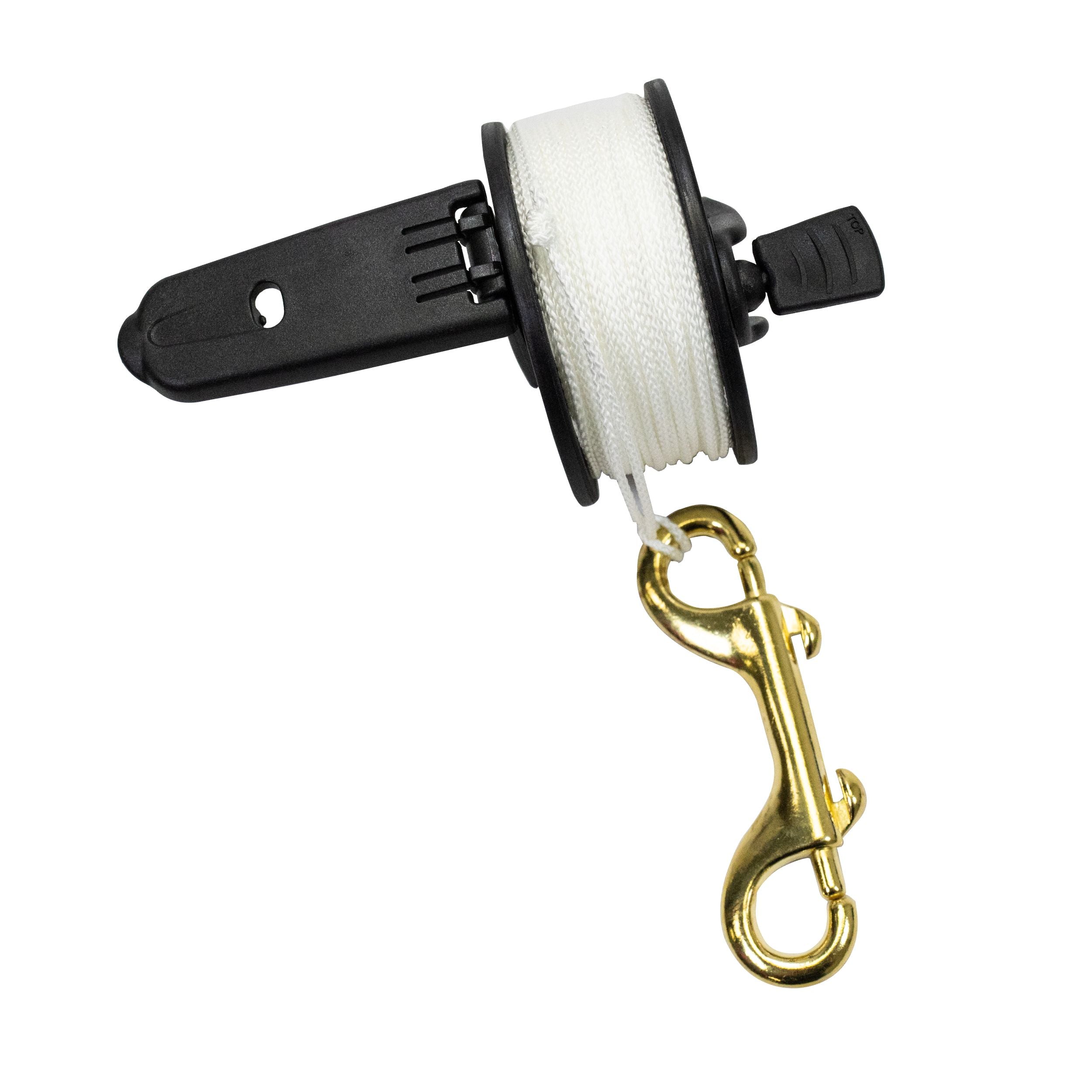 Scuba Diving Dive Compact Finger Spool Reel w/ Plastic Handle 100ft - White Line