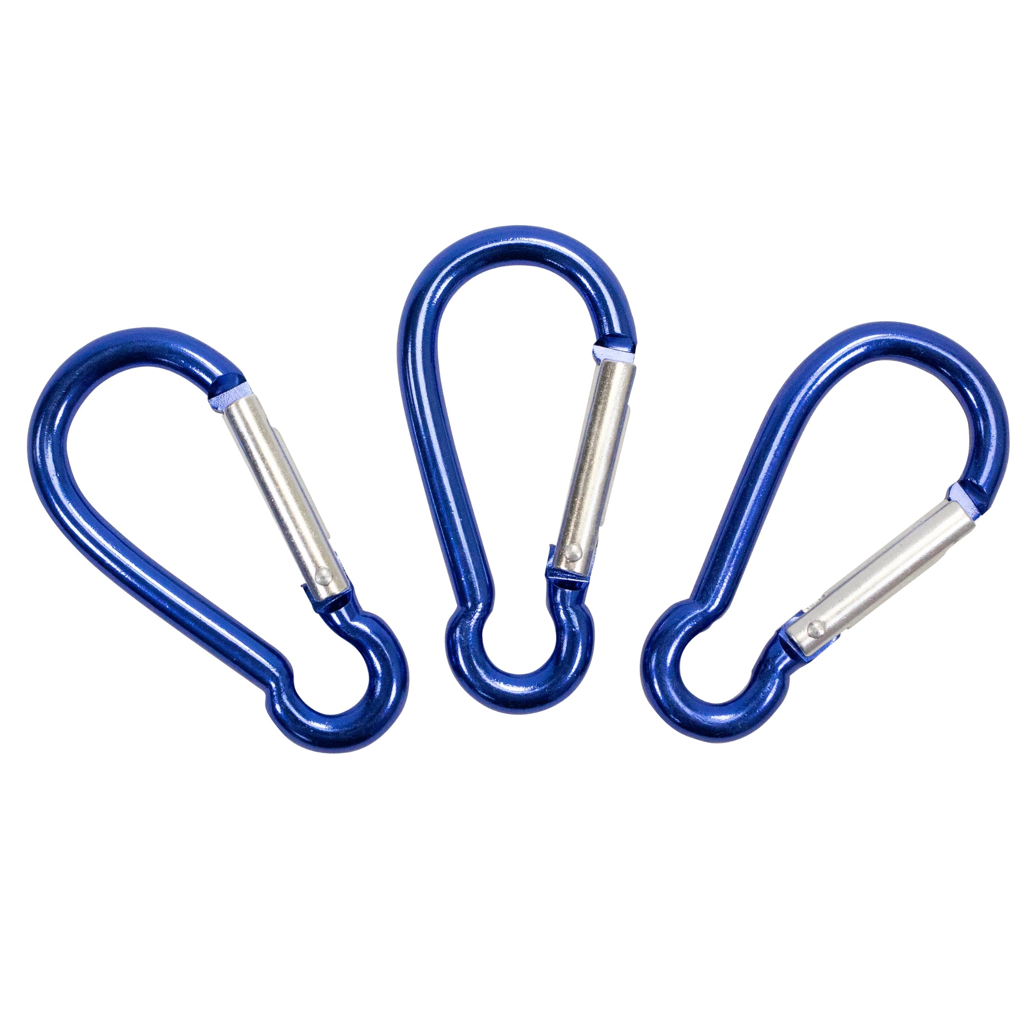 Boat Marine Clip Blue Aluminum Locking Clip Hook Carabiner 2.7", 3pc pack