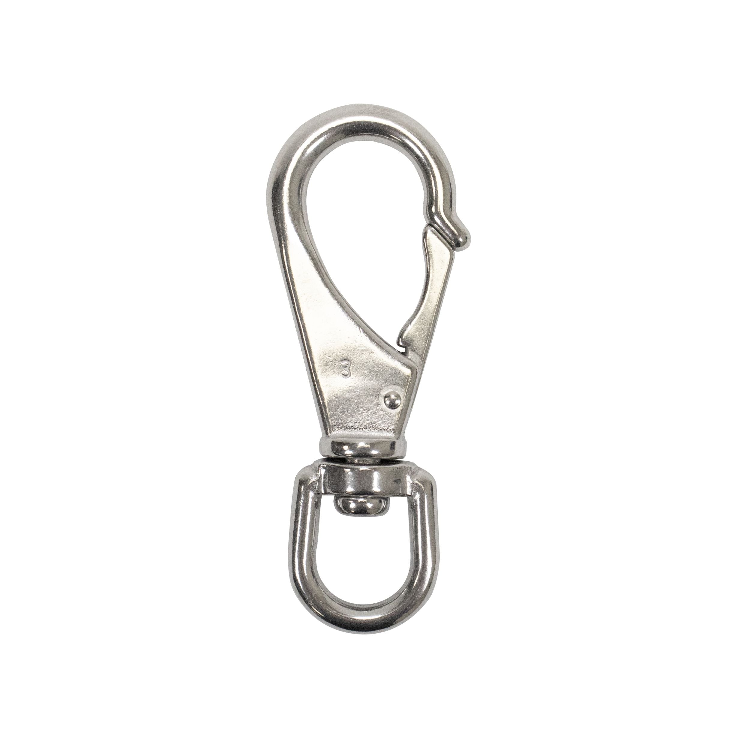 11.8cm Stainless Steel Swivel Eye Snap Hook Marine Clip Size #3, 16mm Opening