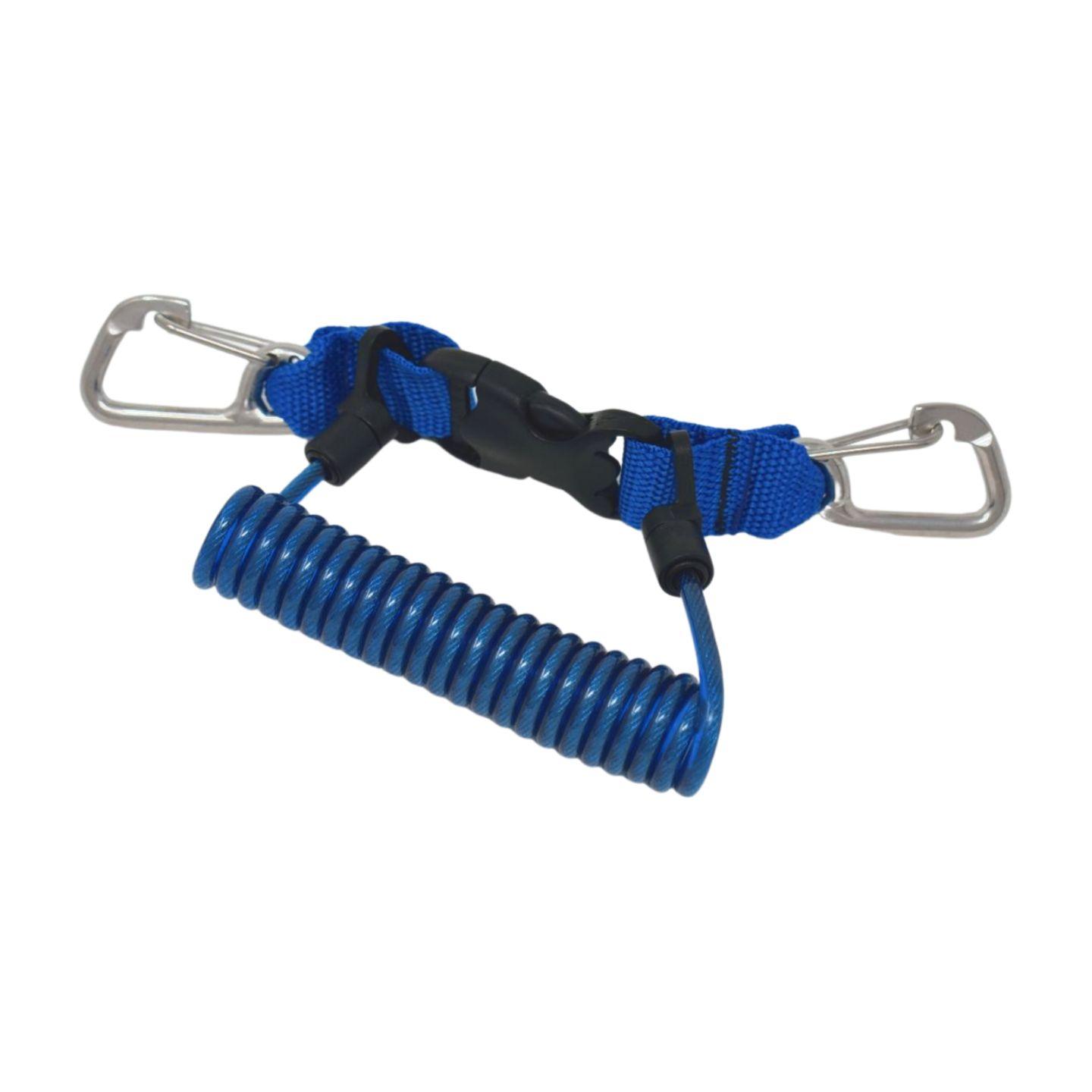 Scuba Choice Shark Coil Steel Core with Clips Lanyard - Scuba Choice