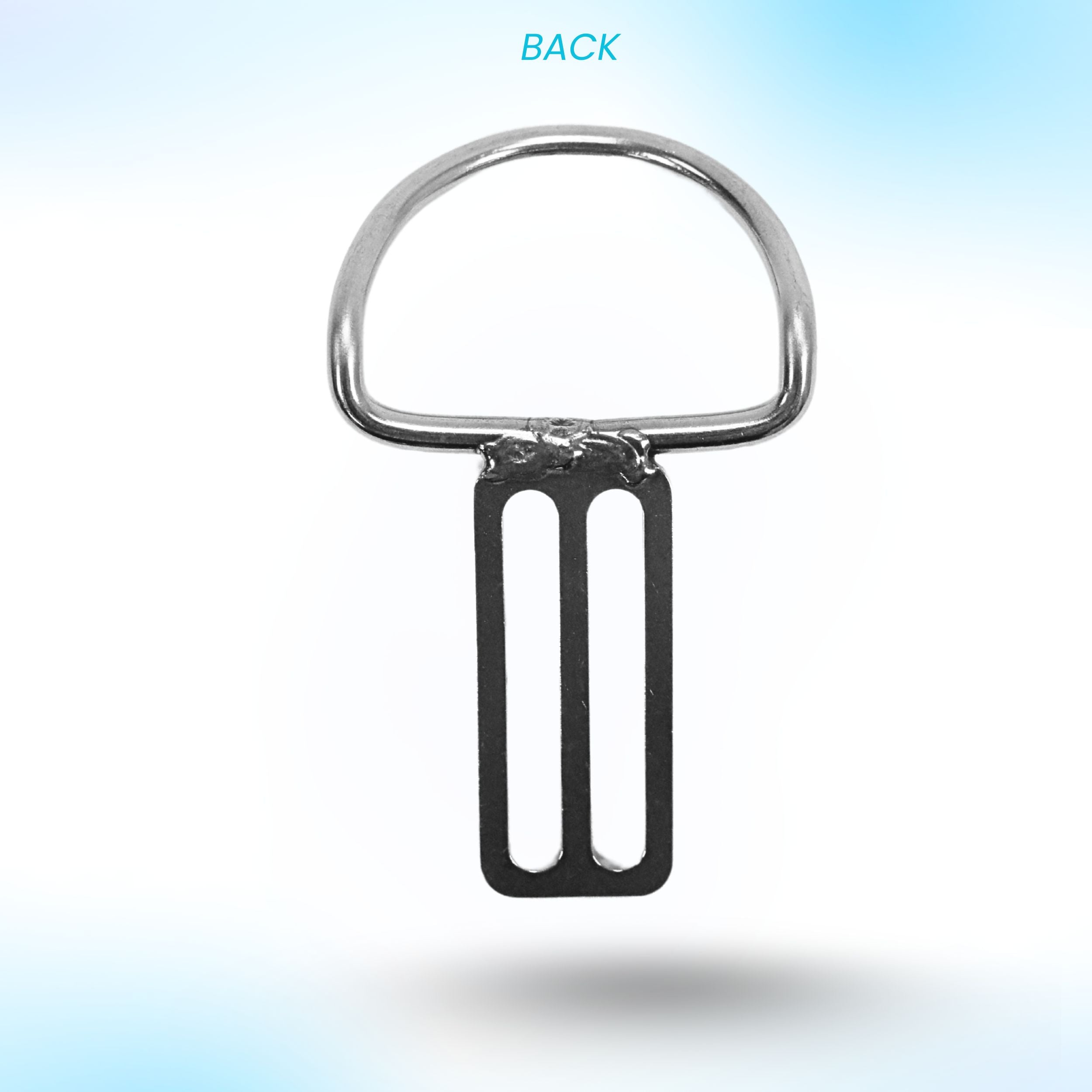 Scuba Choice SS316 Heavy Duty Bent D Ring Welded w/ Triglides Slider, 45 degree