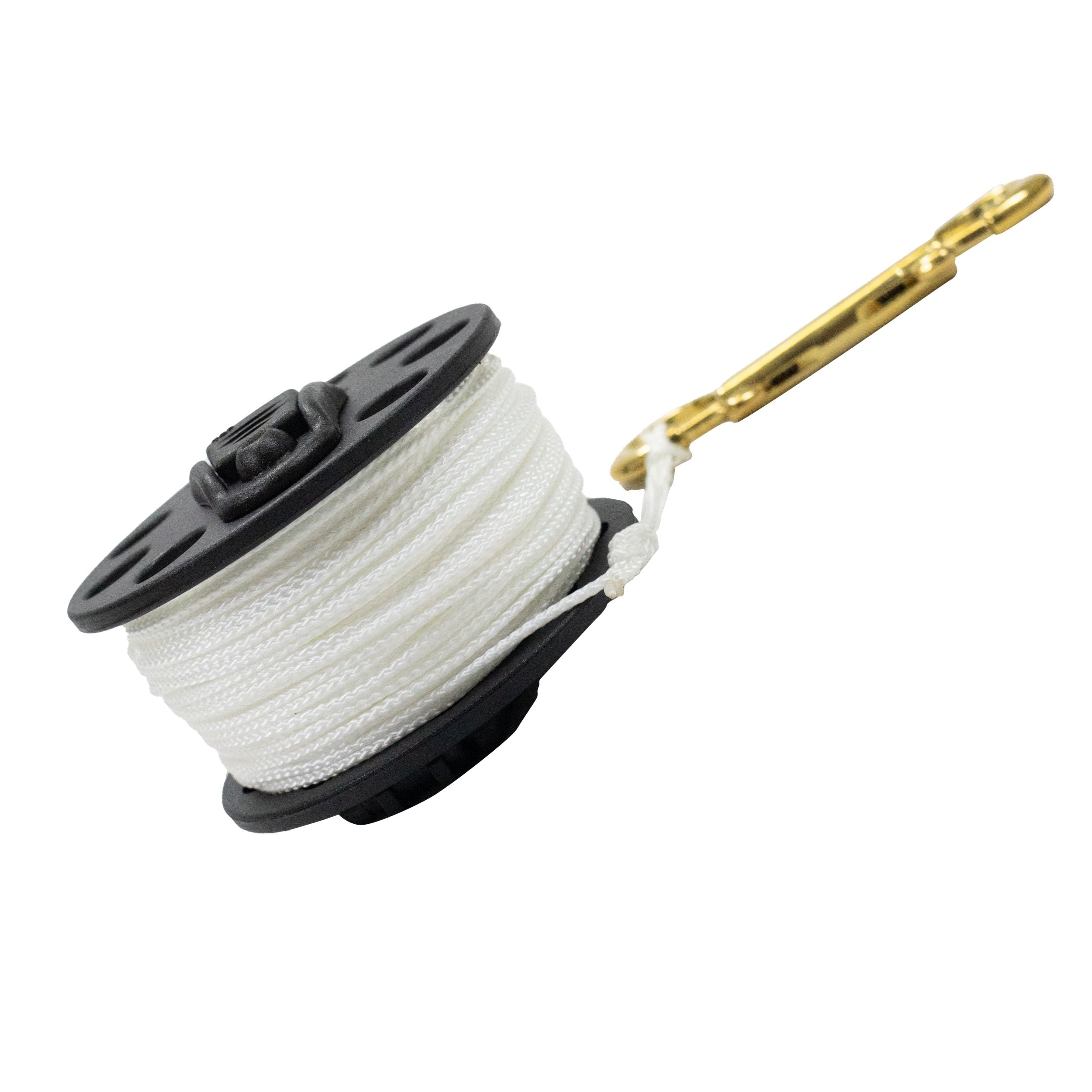 Scuba Diving Dive Compact Finger Spool Reel w/ Plastic Handle 100ft - White Line