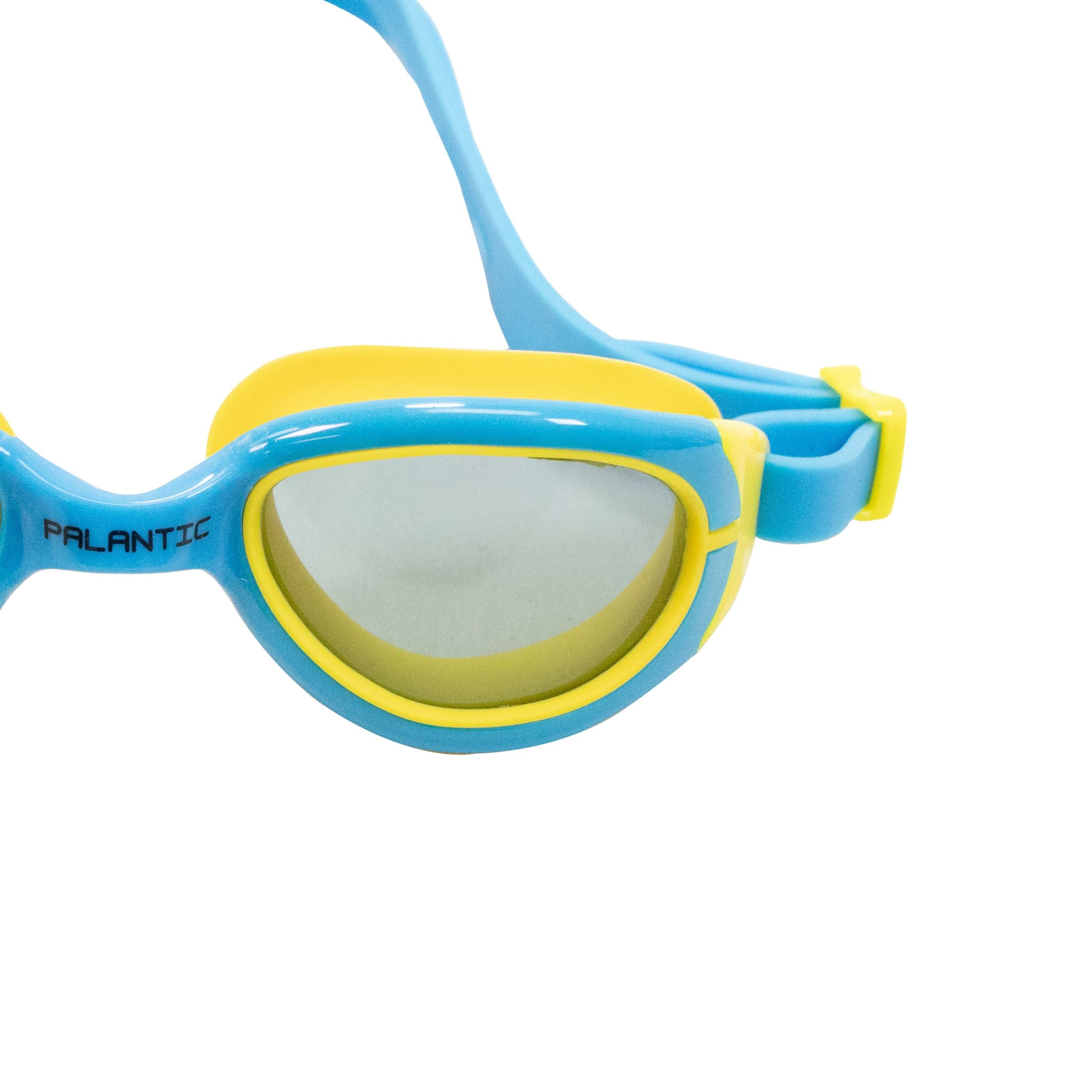 Palantic Jr. Silicone Swim Goggles w/ UV Tinted Lenses, Blue/Yellow