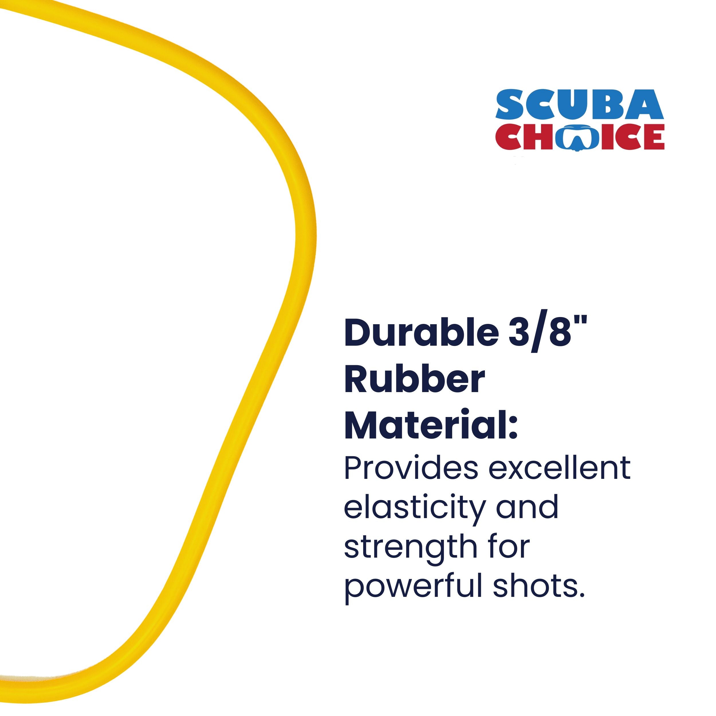 3/8" Yellow Rubber Fishing Hand Pole Spear Sling - 28-3/8" Long