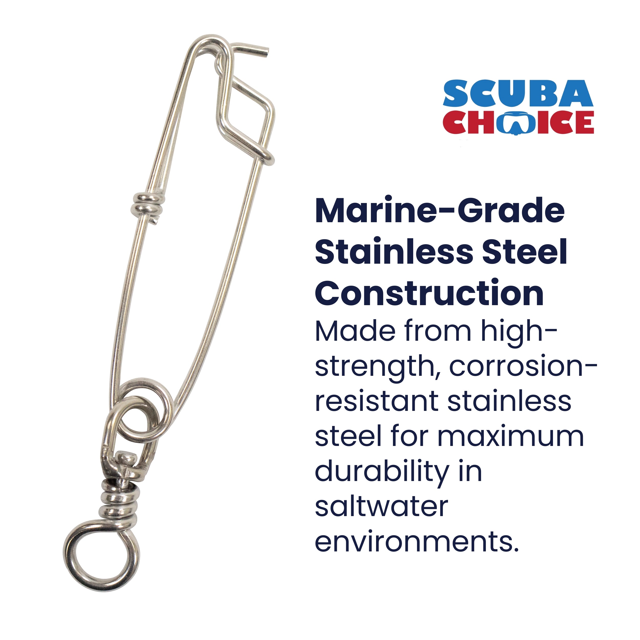 Scuba Diving Spearfishing Stainless Steel Shark Clip with Bolt