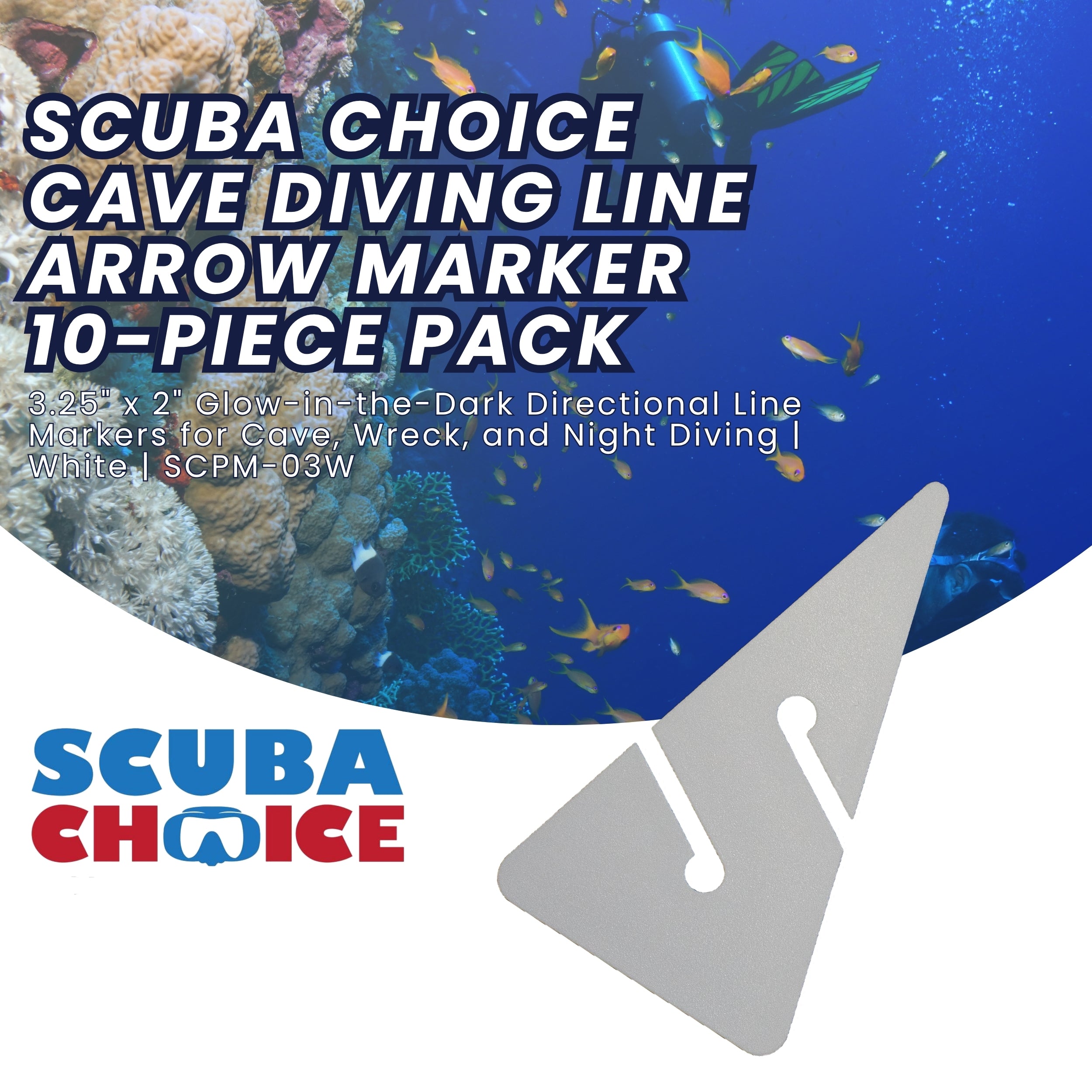 Scuba Choice Cave Diving Line Arrow Marker 10-Piece Pack