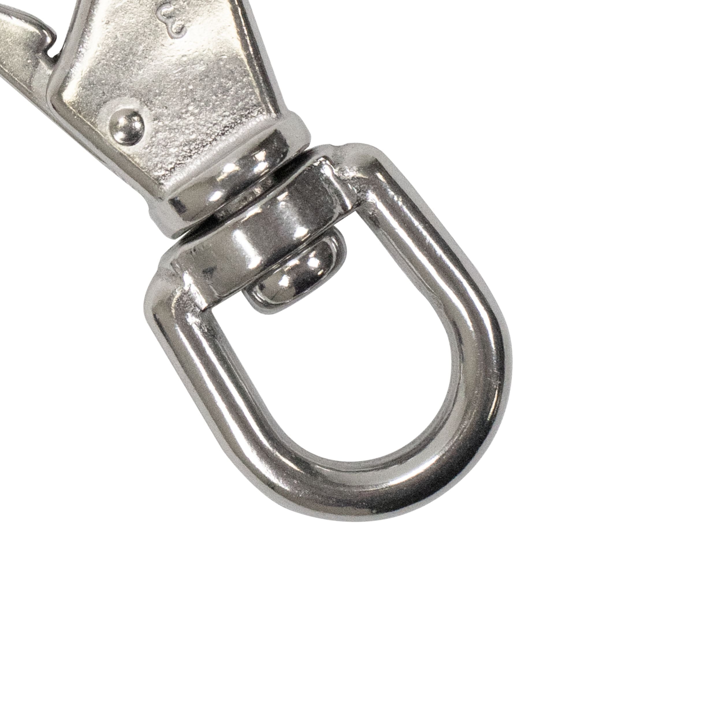 11.8cm Stainless Steel Swivel Eye Snap Hook Marine Clip Size #3, 16mm Opening