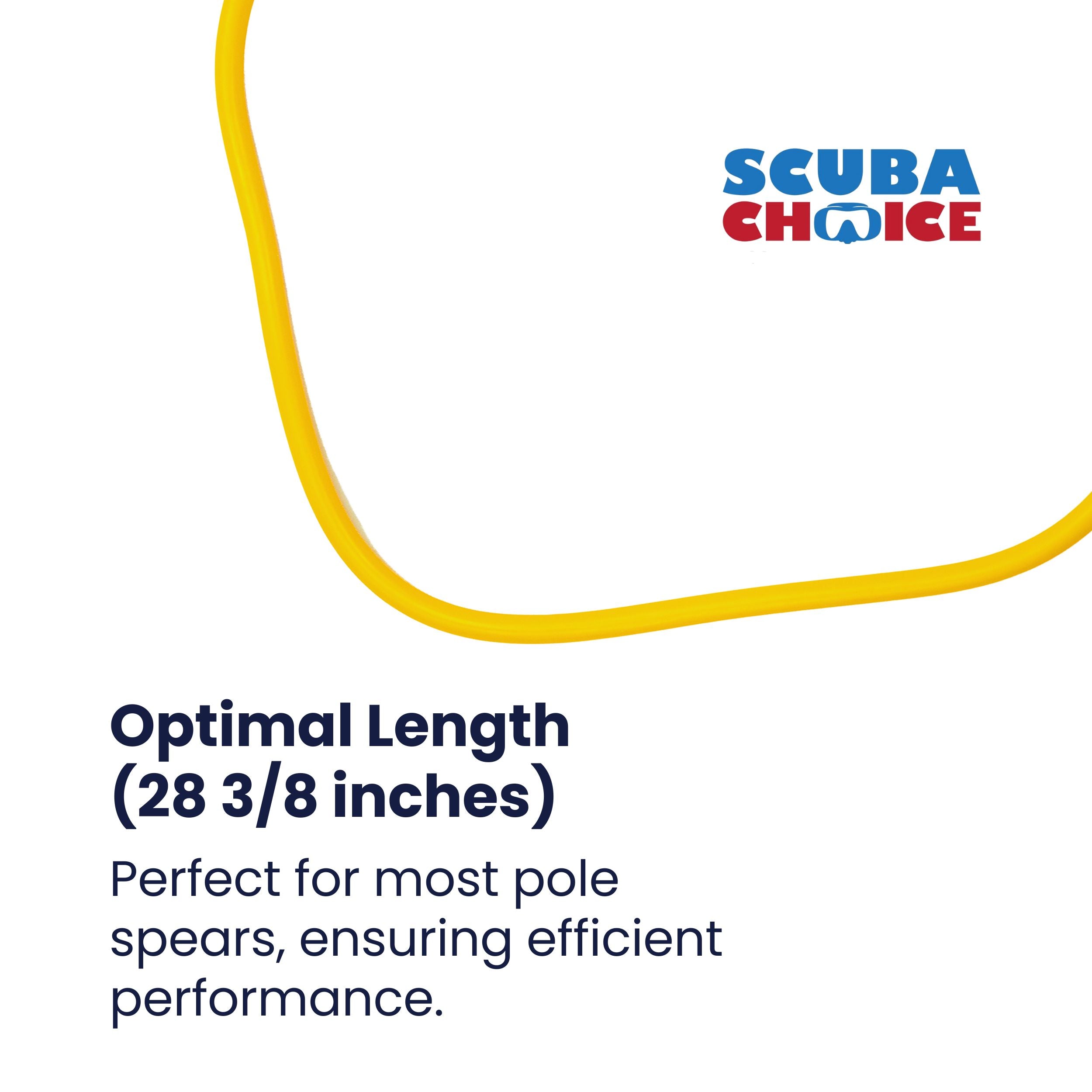 3/8" Yellow Rubber Fishing Hand Pole Spear Sling - 28-3/8" Long