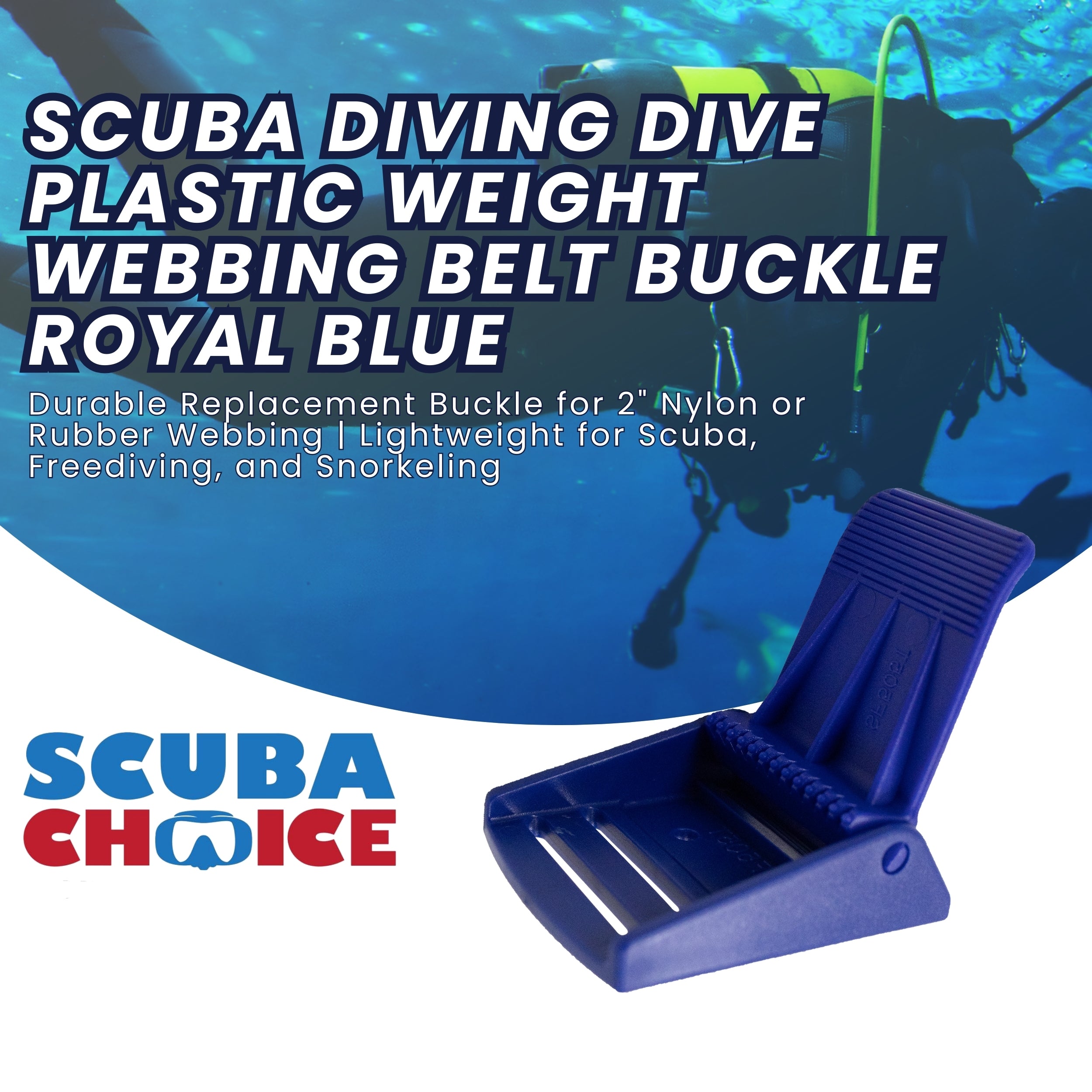 Scuba Diving Dive Plastic Weight Webbing Belt Buckle Royal Blue