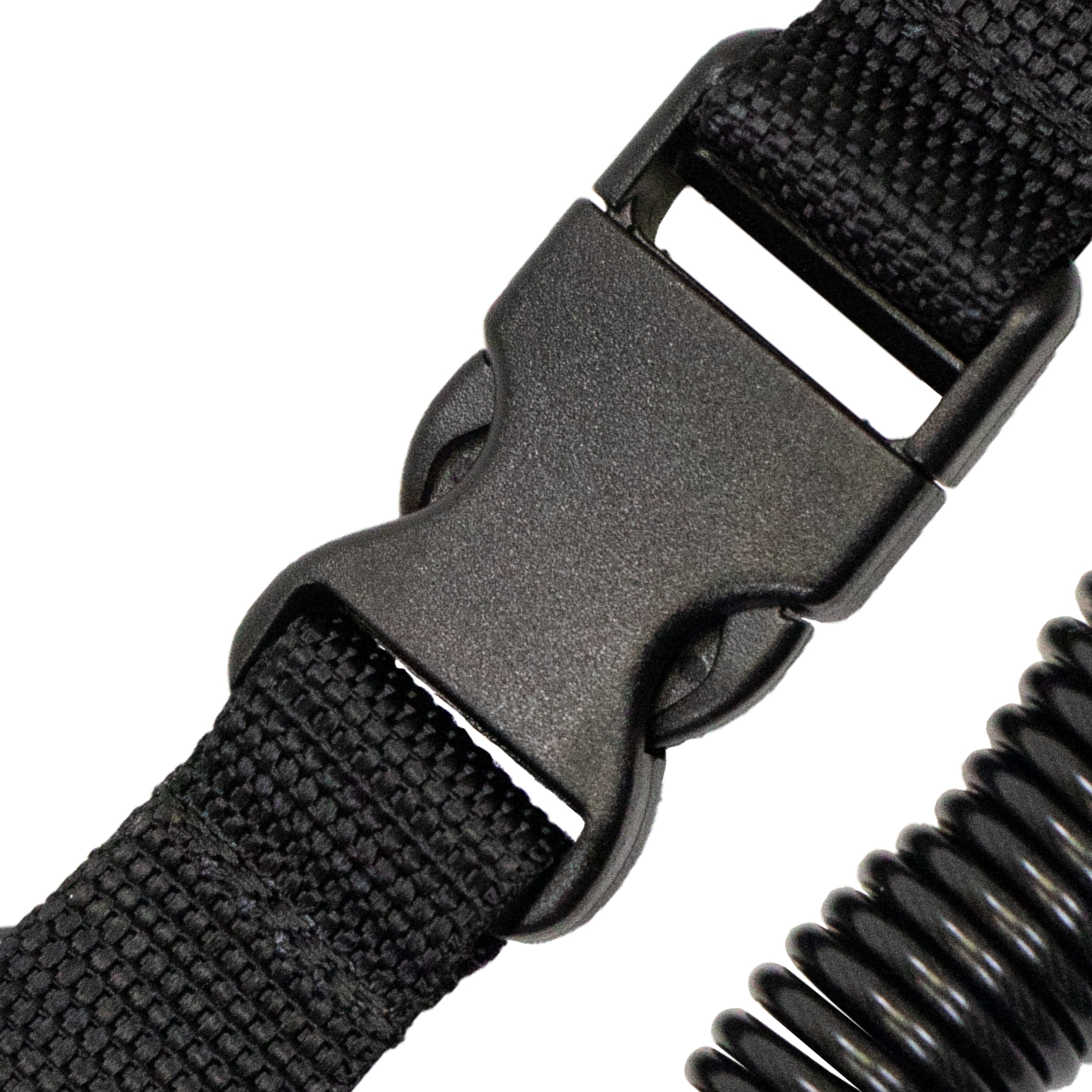 Scuba Diving Dive Black Snappy Coil Camera Lanyard Clip & QB Buckles, 1.3M Coil