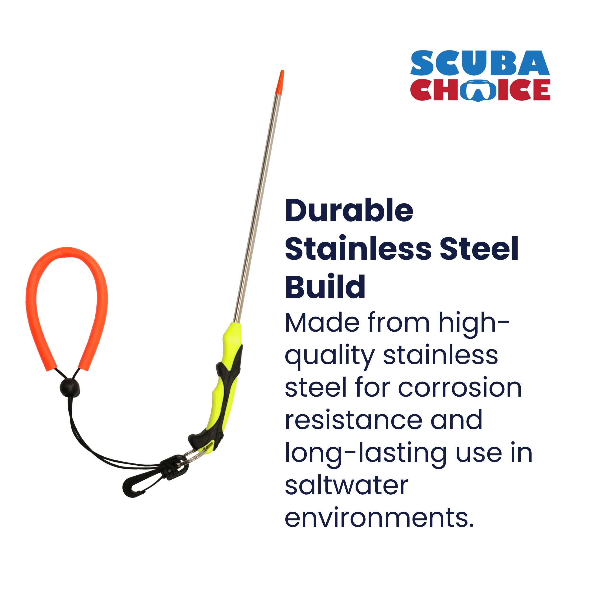 Scuba Choice 13-3/4" Stainless Steel Lobster Tickle Stick with Clip and Lanyard