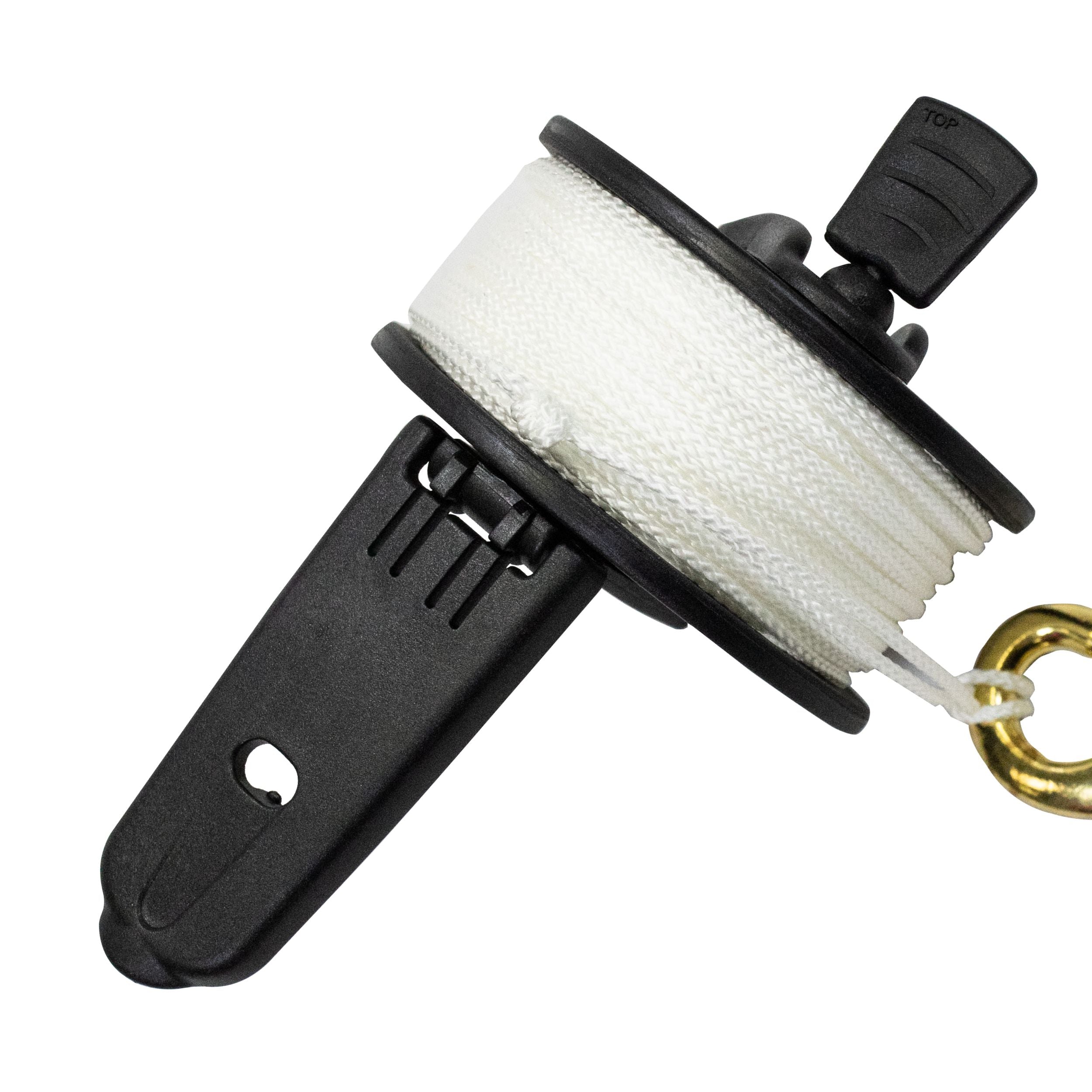 Scuba Diving Dive Compact Finger Spool Reel w/ Plastic Handle 100ft - White Line