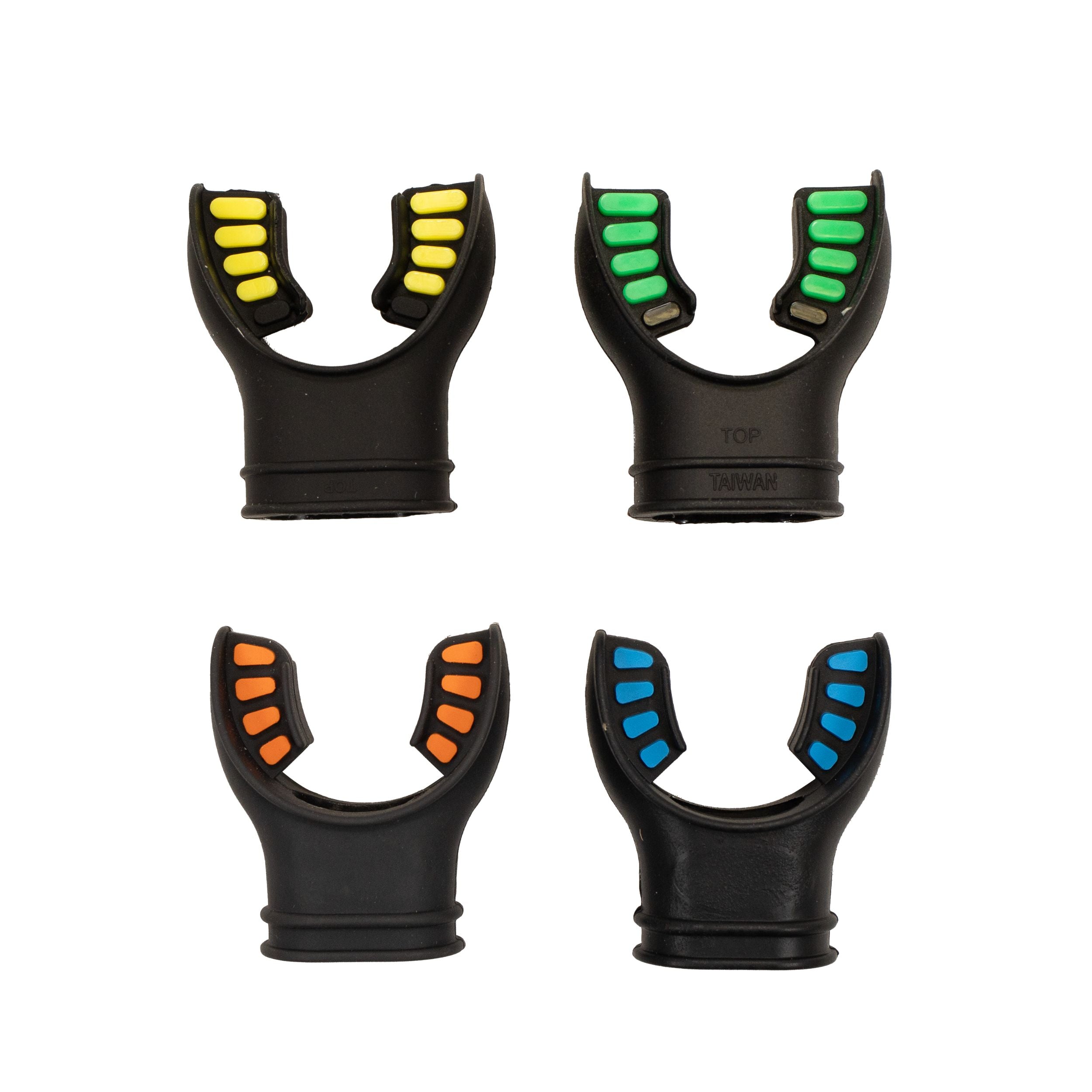 Scuba Diving Black Silicone Octopus Snorkel Mouthpiece Color Tab & Regulator Tie