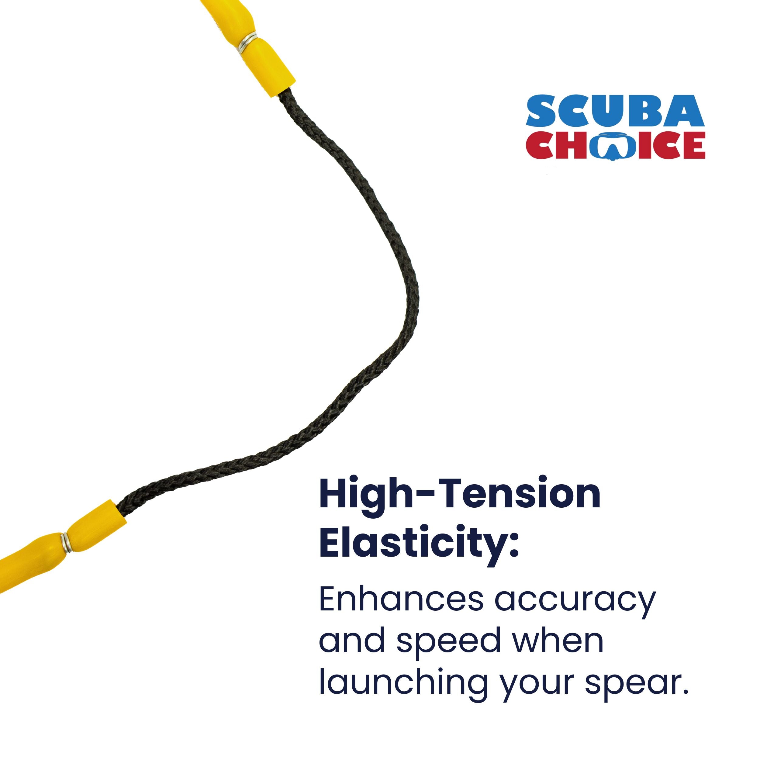 3/8" Yellow Rubber Fishing Hand Pole Spear Sling - 28-3/8" Long