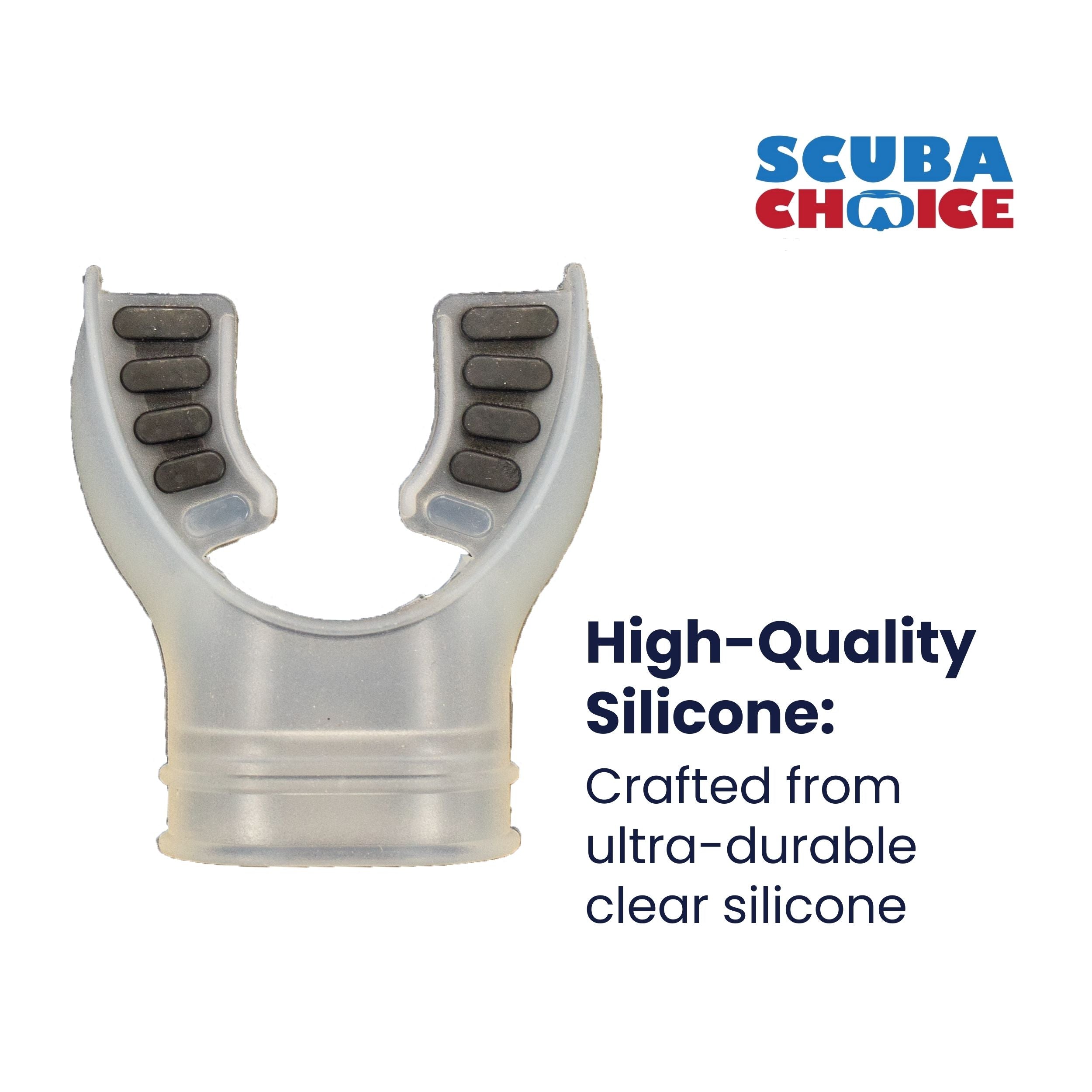 Scuba Diving Clear Silicone Octopus Snorkel Mouthpiece Color Tab & Regulator Tie