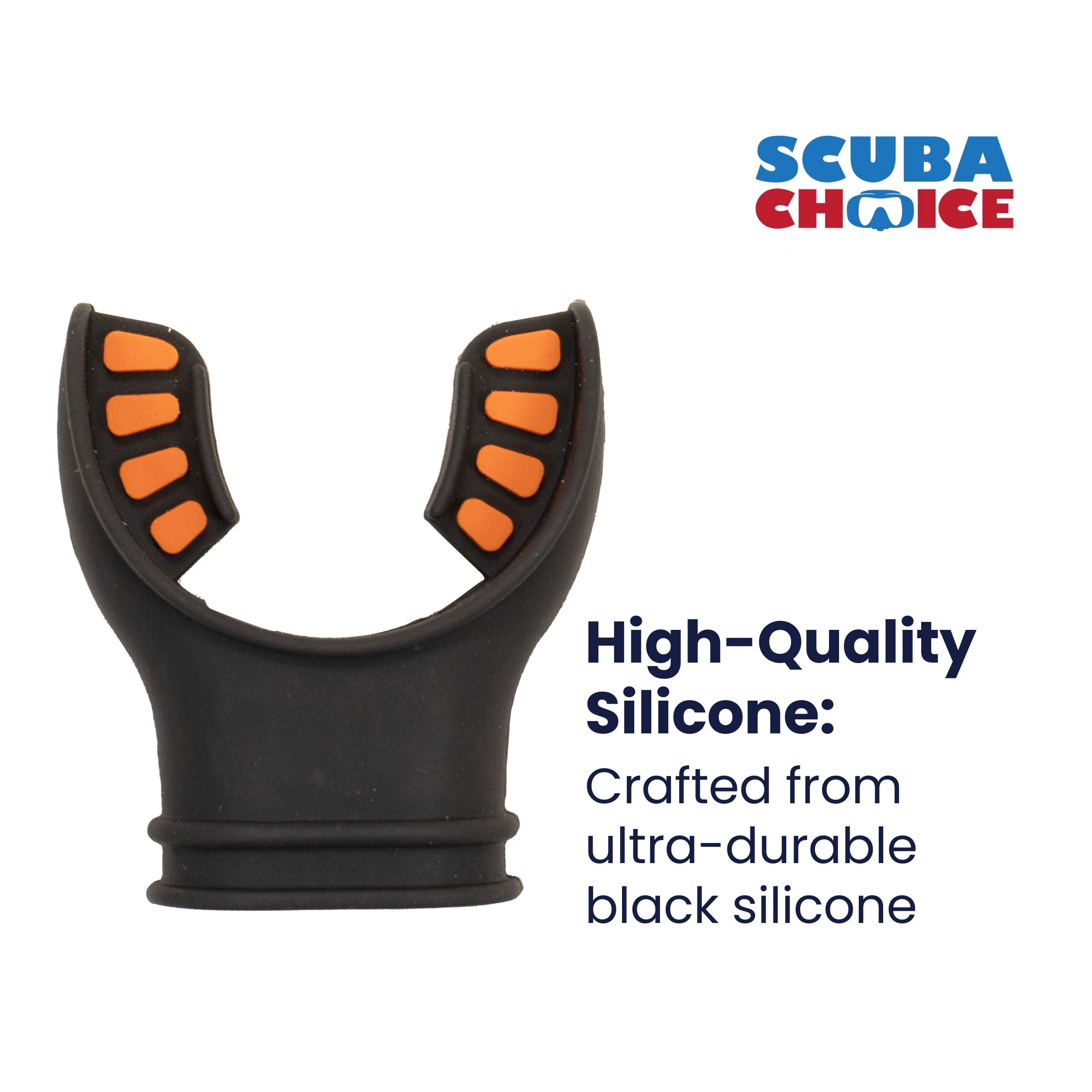 Scuba Diving Black Silicone Octopus Snorkel Mouthpiece Color Tab & Regulator Tie