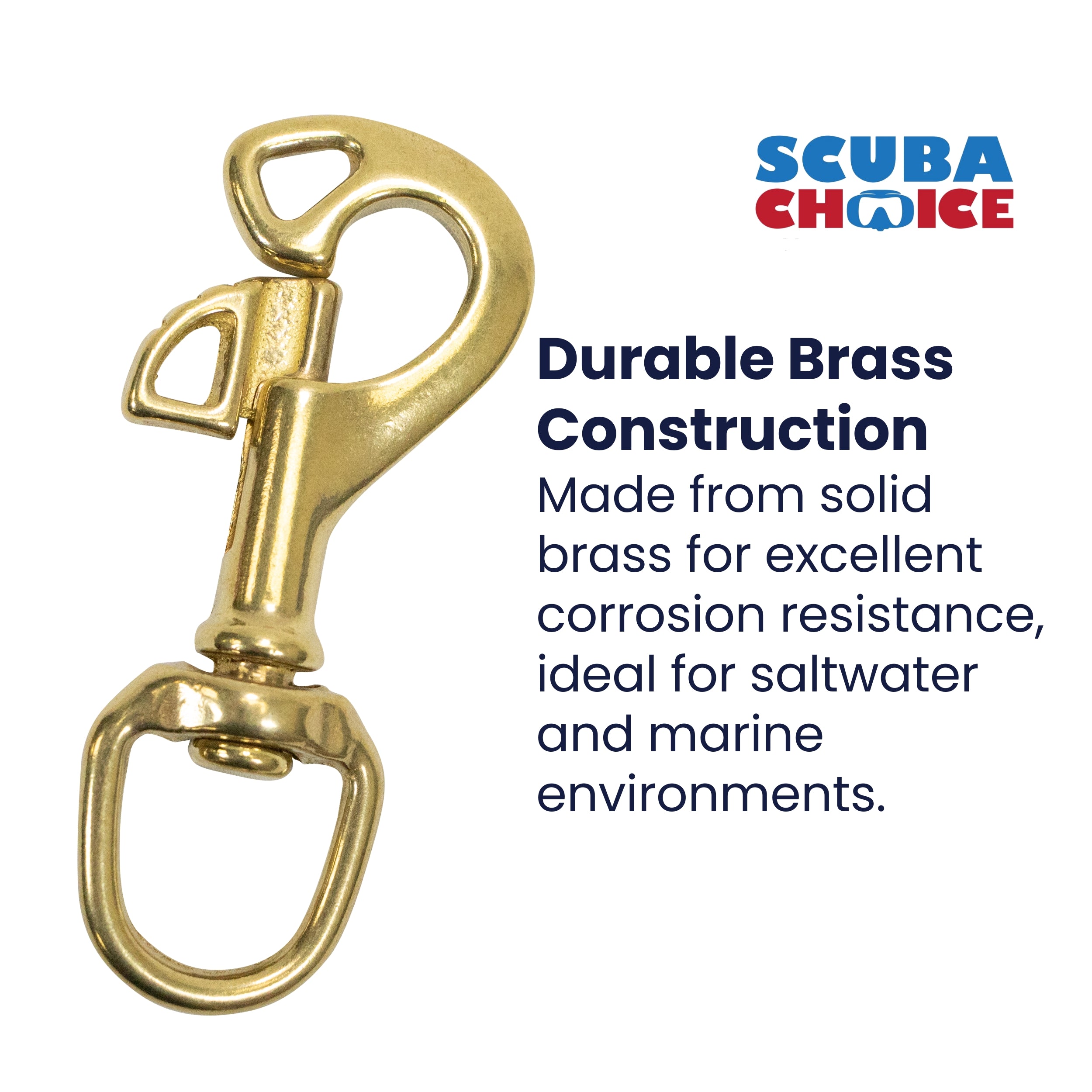 Scuba Diving 3-1/4" Butterfly Swivel Brass Bolt Snap
