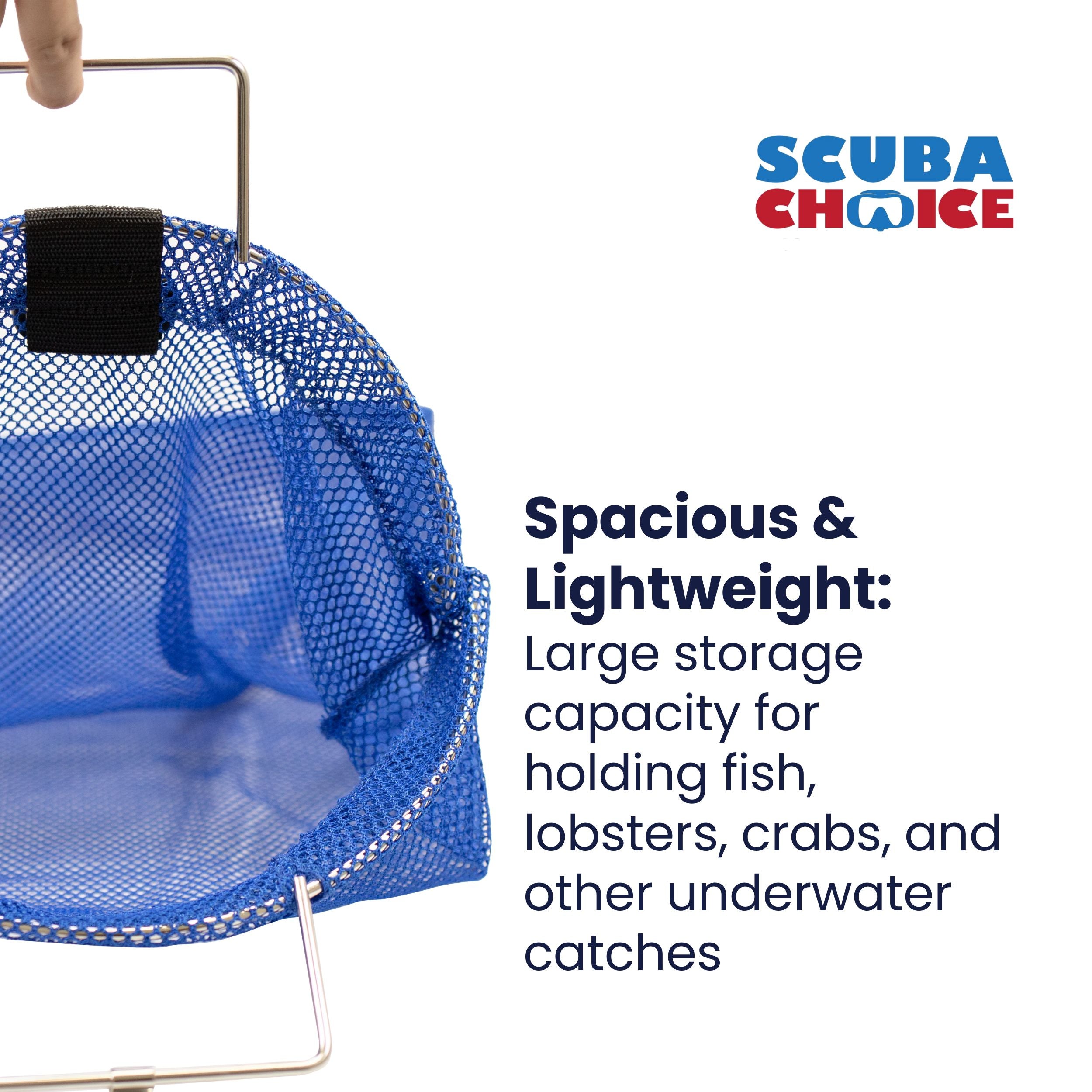 Scuba Choice Spearfishing 5mm S.S Handle Fish Mesh Bag, Blue