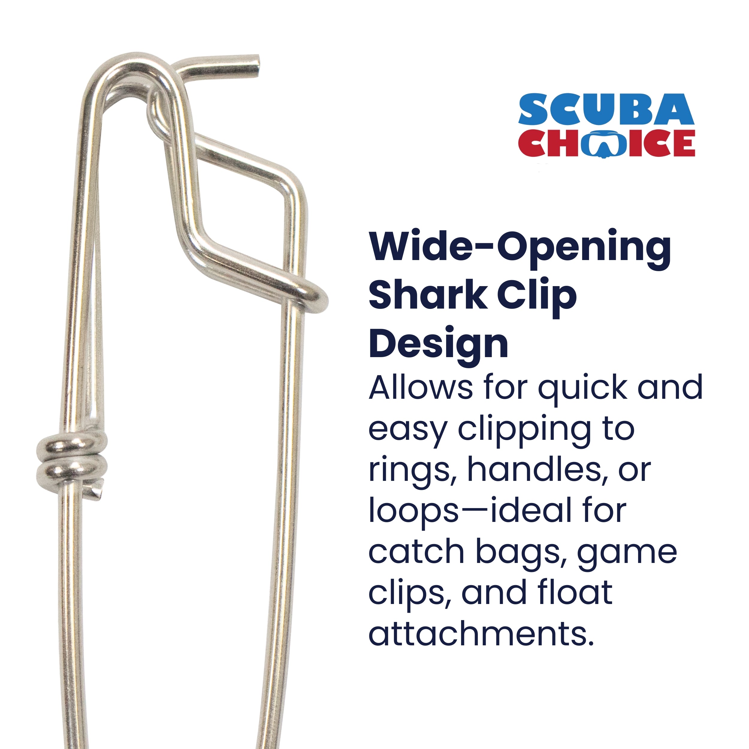 Scuba Diving Spearfishing Stainless Steel Shark Clip with Bolt