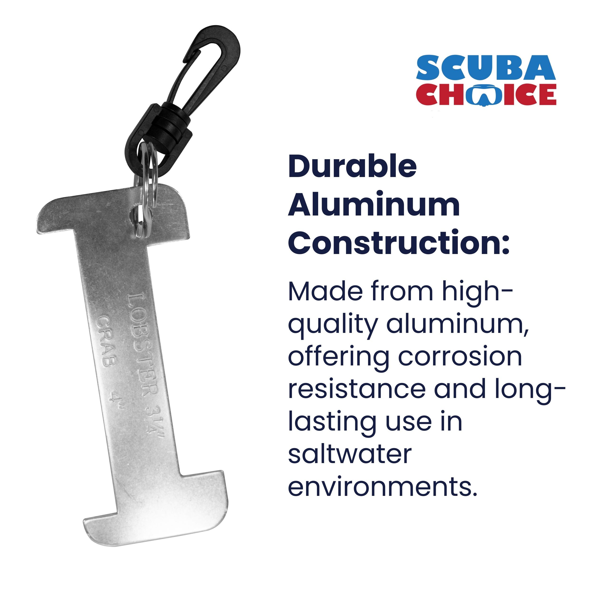 Scuba Diving 5" Aluminum Crab & Lobster Gauge with Clip