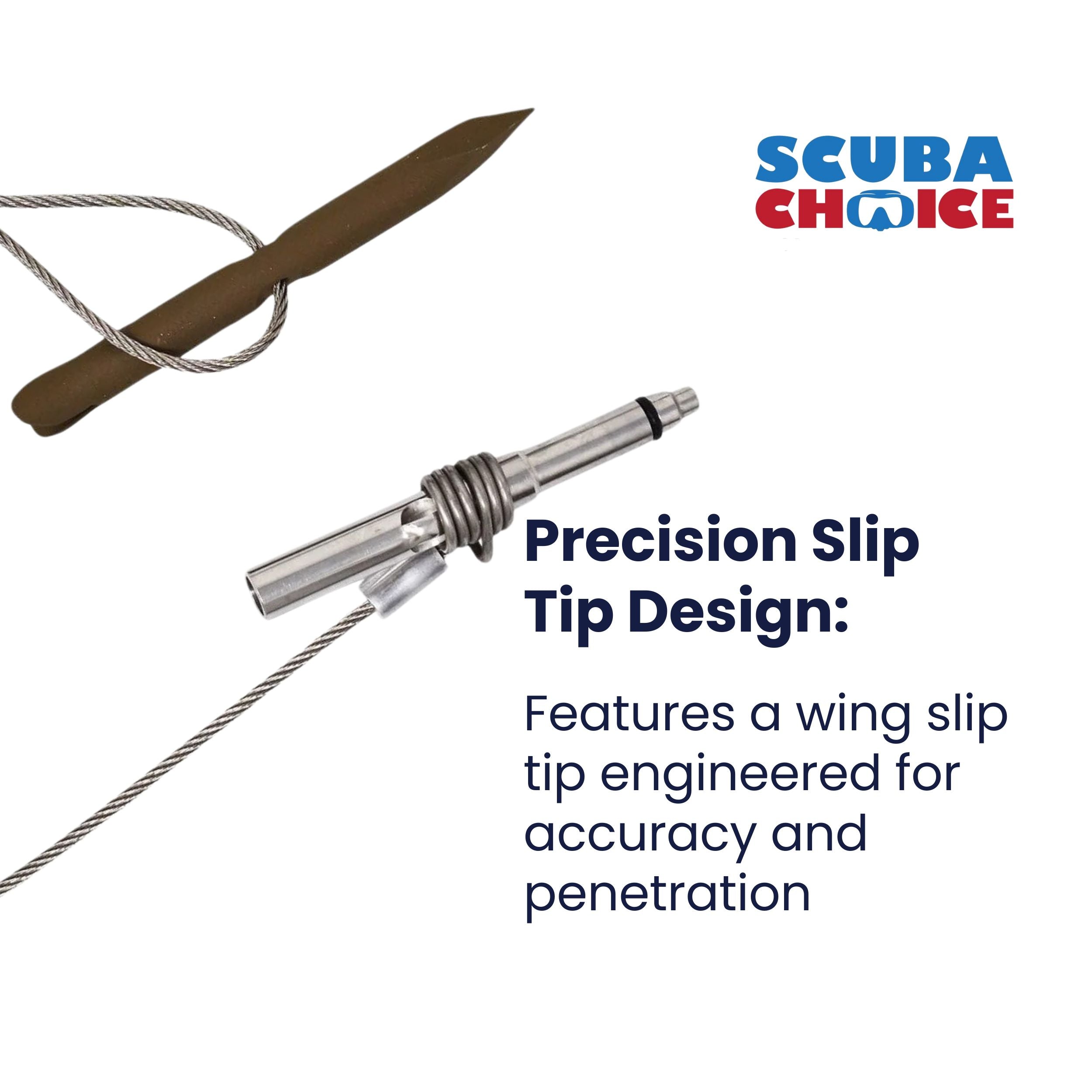 Scuba Choice 4" Gulf Fixed Wing Slip Tip 6mm Thread With 3/8 Slide Ring