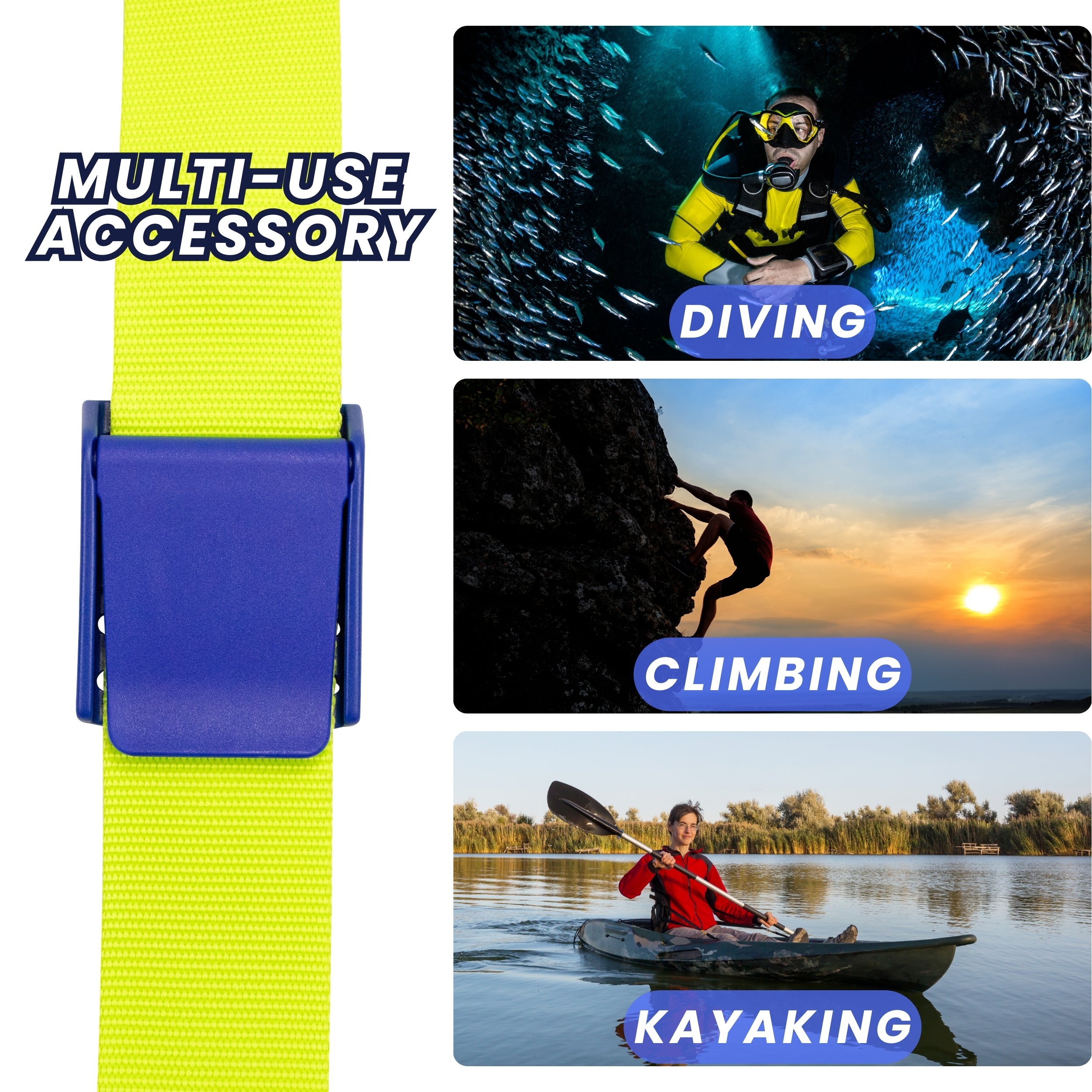 Scuba Diving Dive Plastic Weight Webbing Belt Buckle Royal Blue