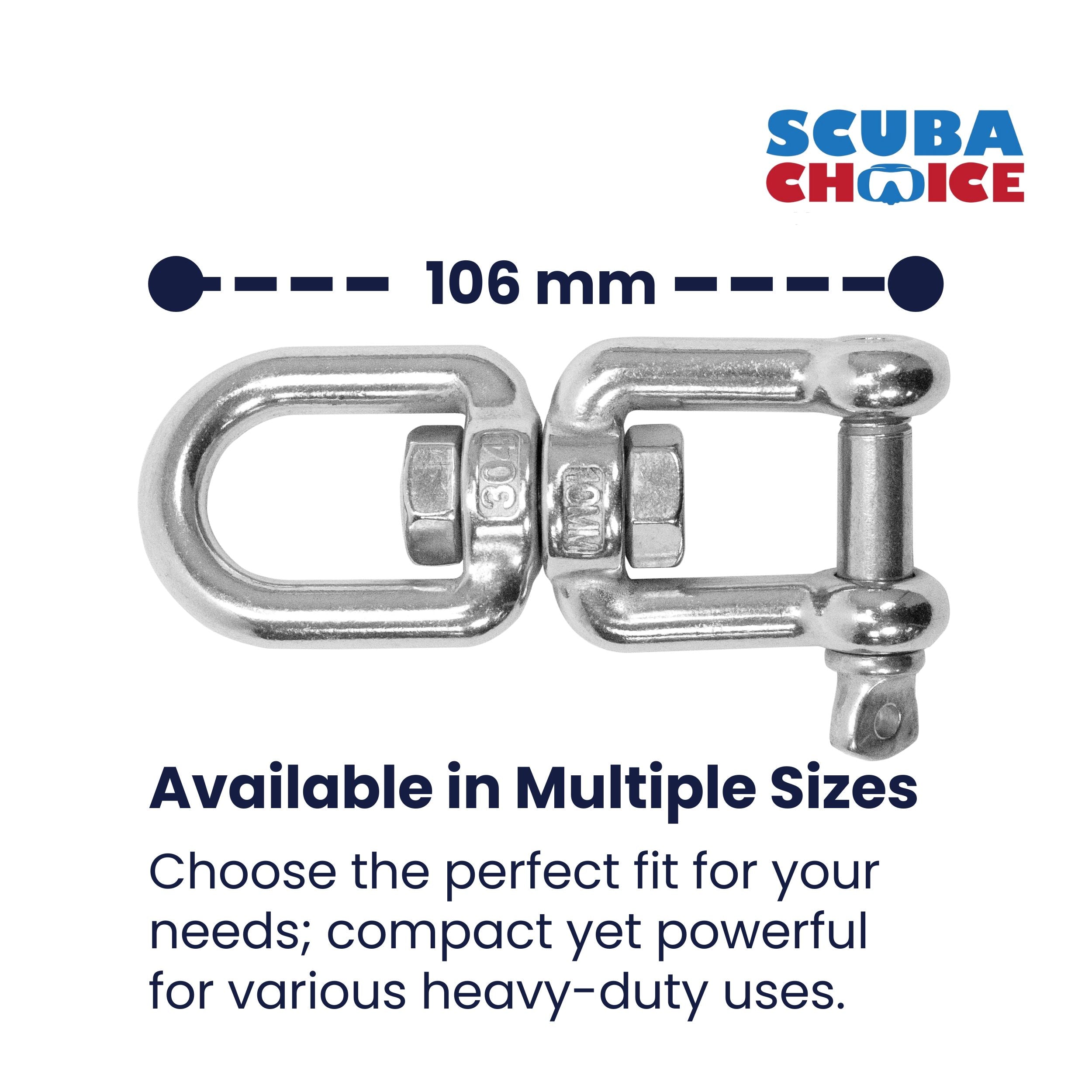 Scuba Choice 304 Stainless Steel Eye & Jaw Swivel
