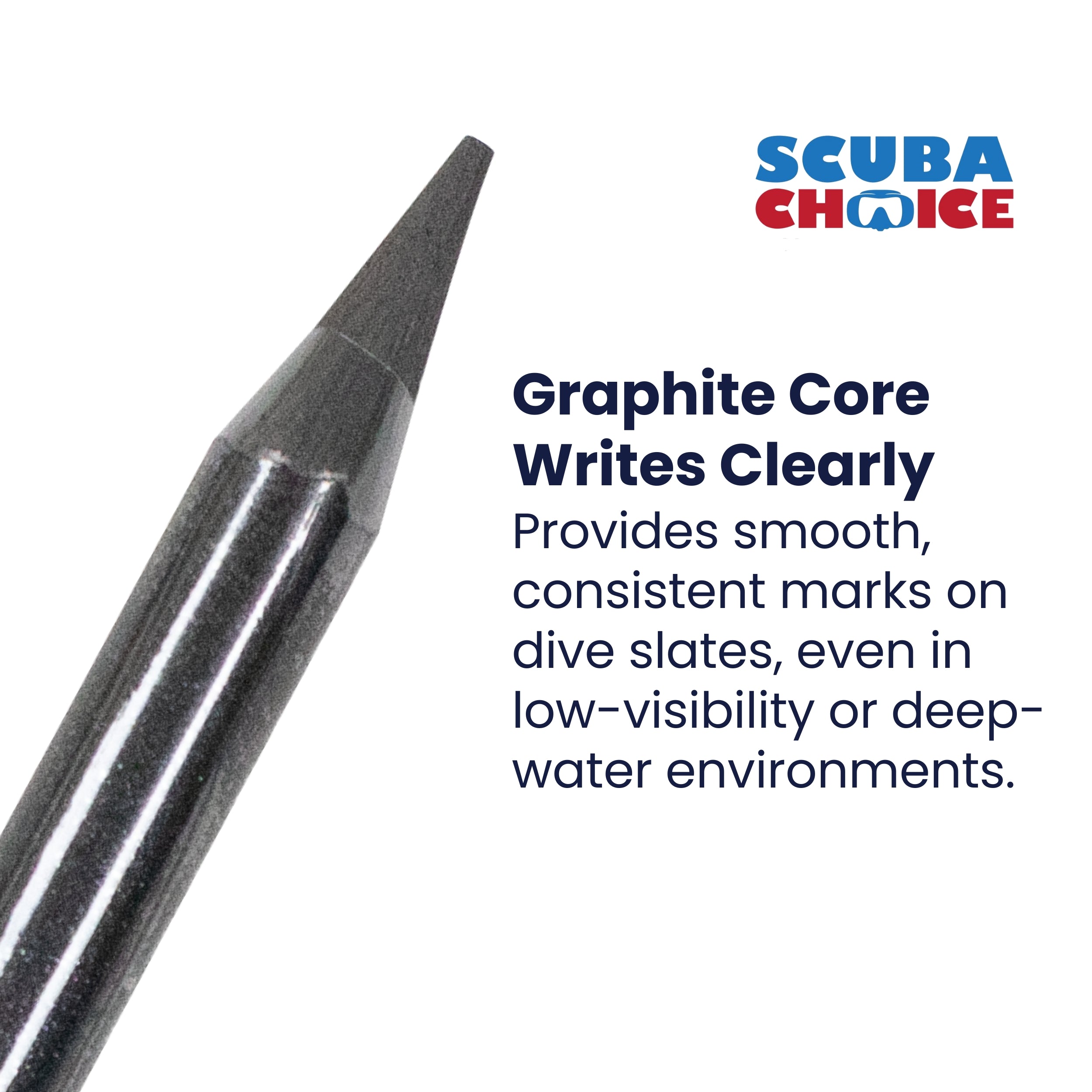 Scuba Dive Replacement Graphite Pencil for Writing Slate with Cap & Bungee
