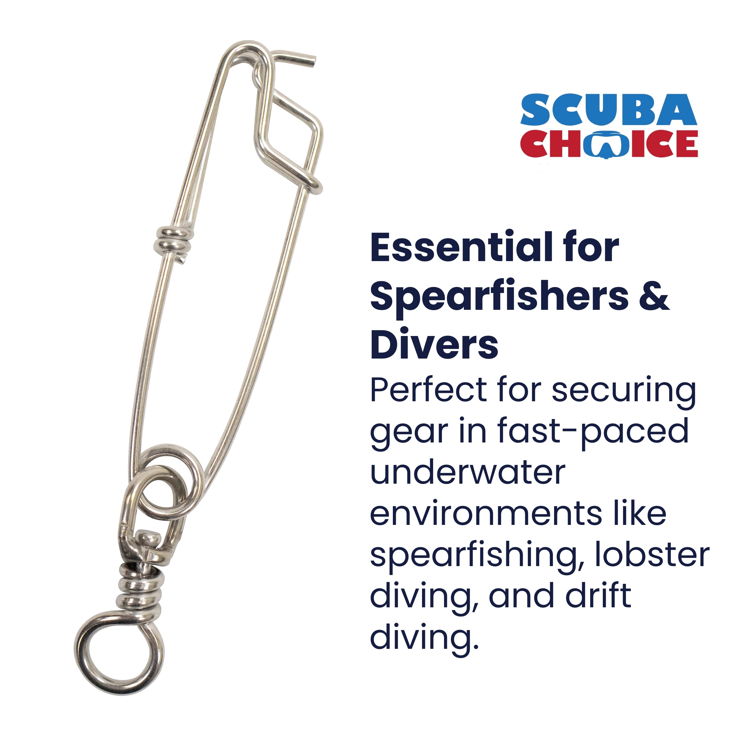 Scuba Diving Spearfishing Stainless Steel Shark Clip with Bolt