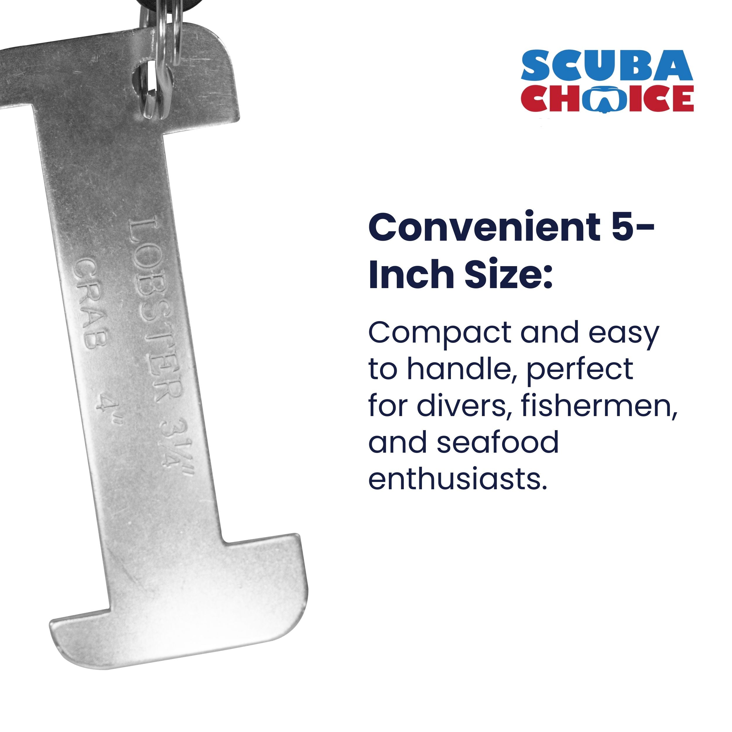 Scuba Diving 5" Aluminum Crab & Lobster Gauge with Clip