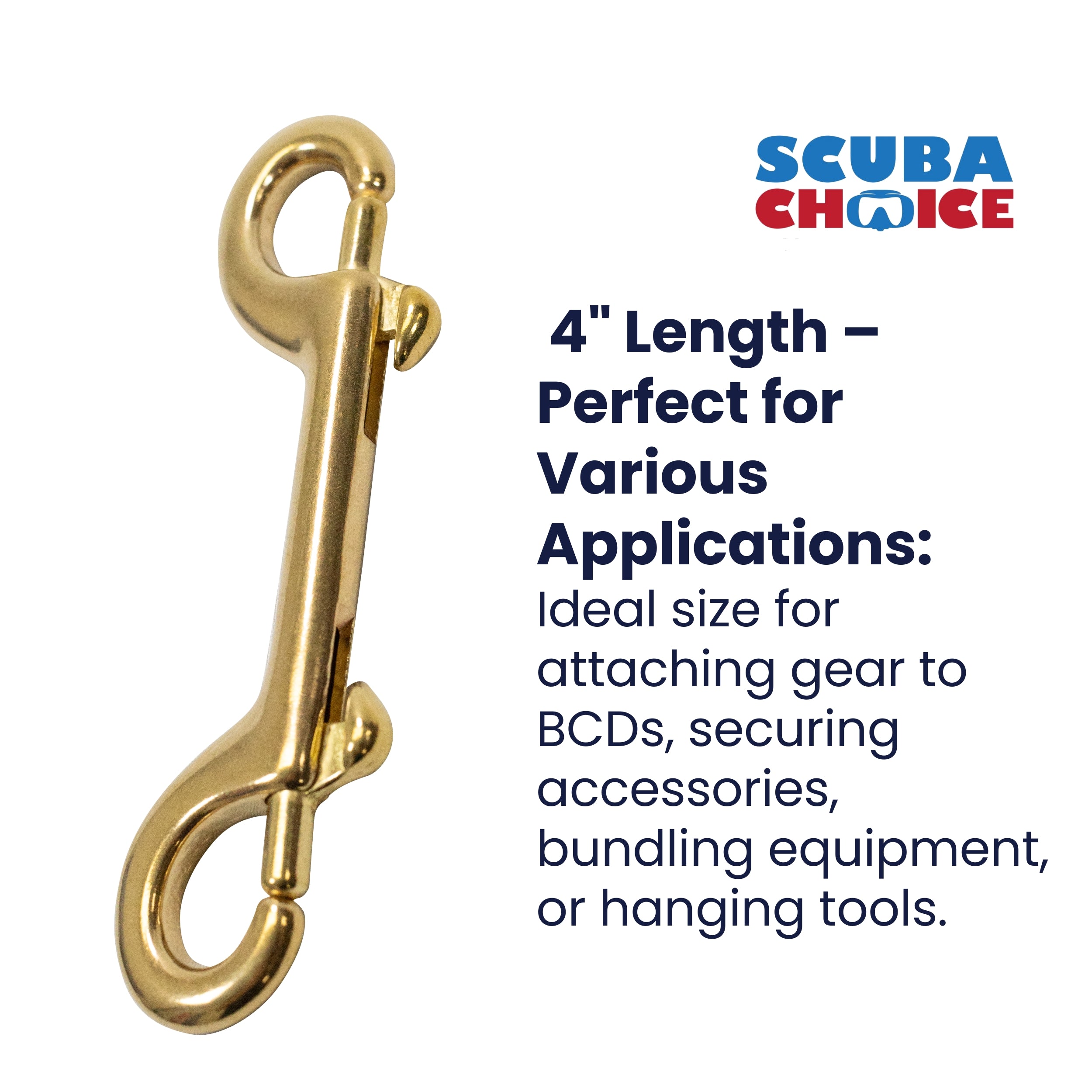 Scuba Dive 4" Brass Clip Double Ended Snap Bolt