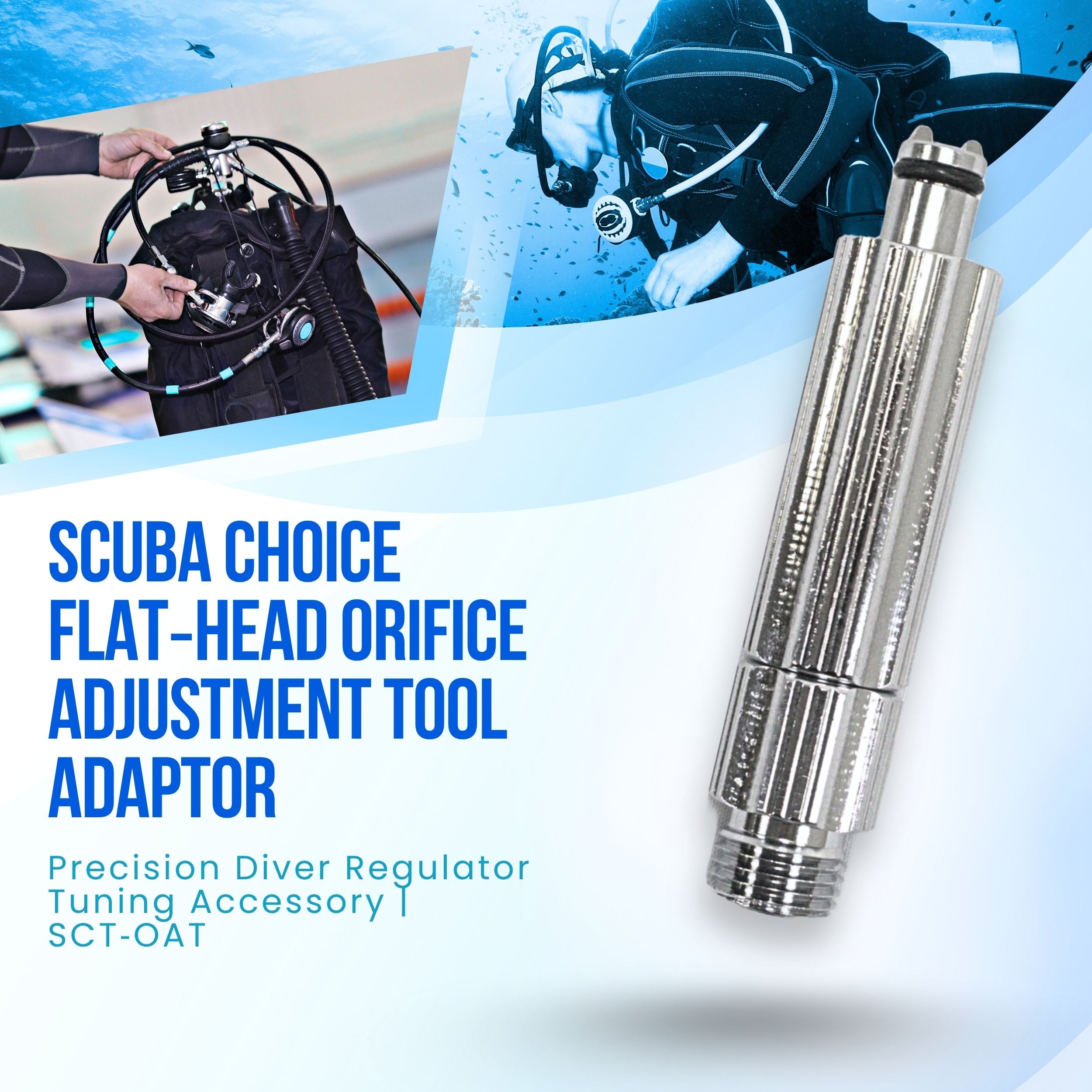 Scuba Diving Dive Flat Head Orifice Adjustment Tool Adaptor