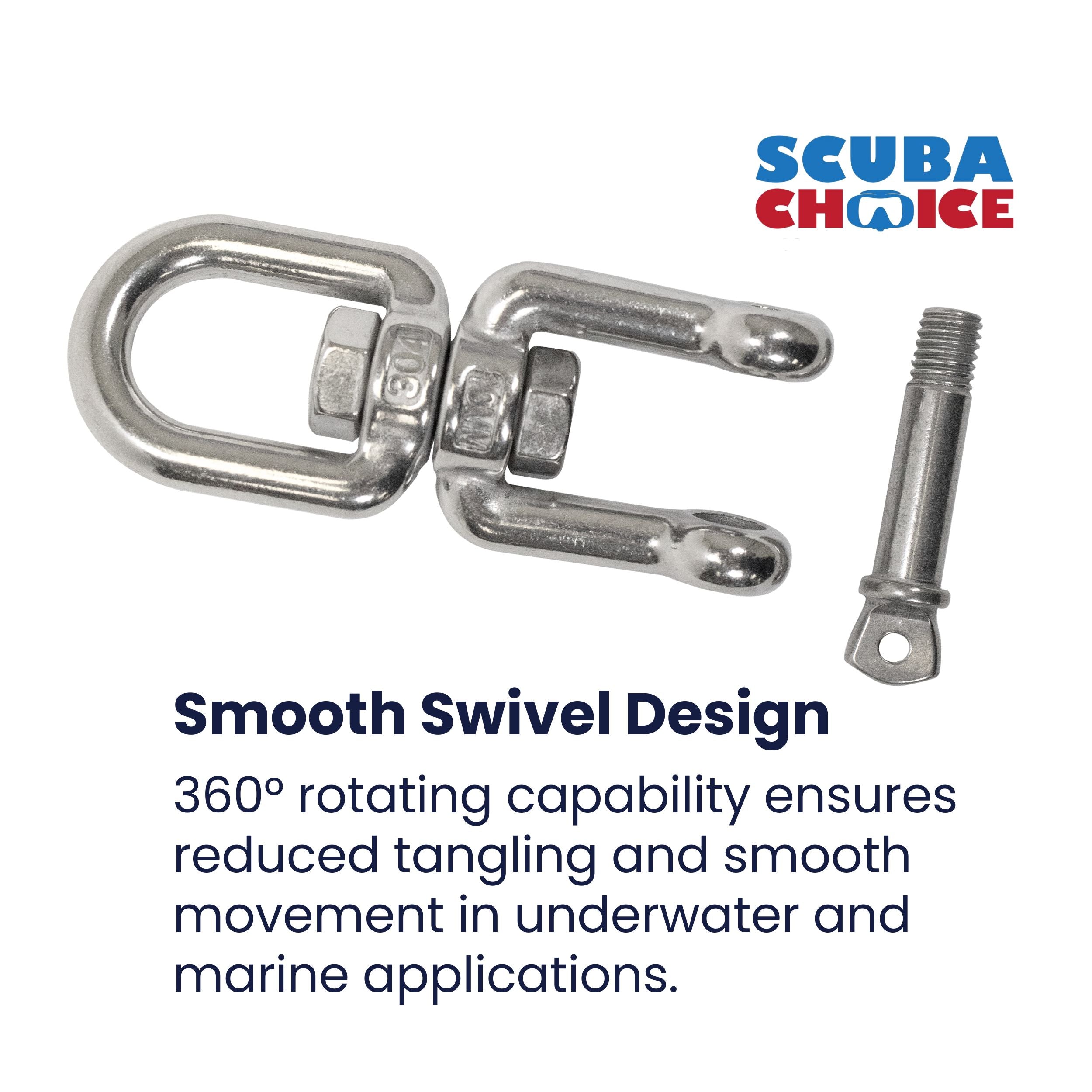 Scuba Choice 304 Stainless Steel Eye & Jaw Swivel