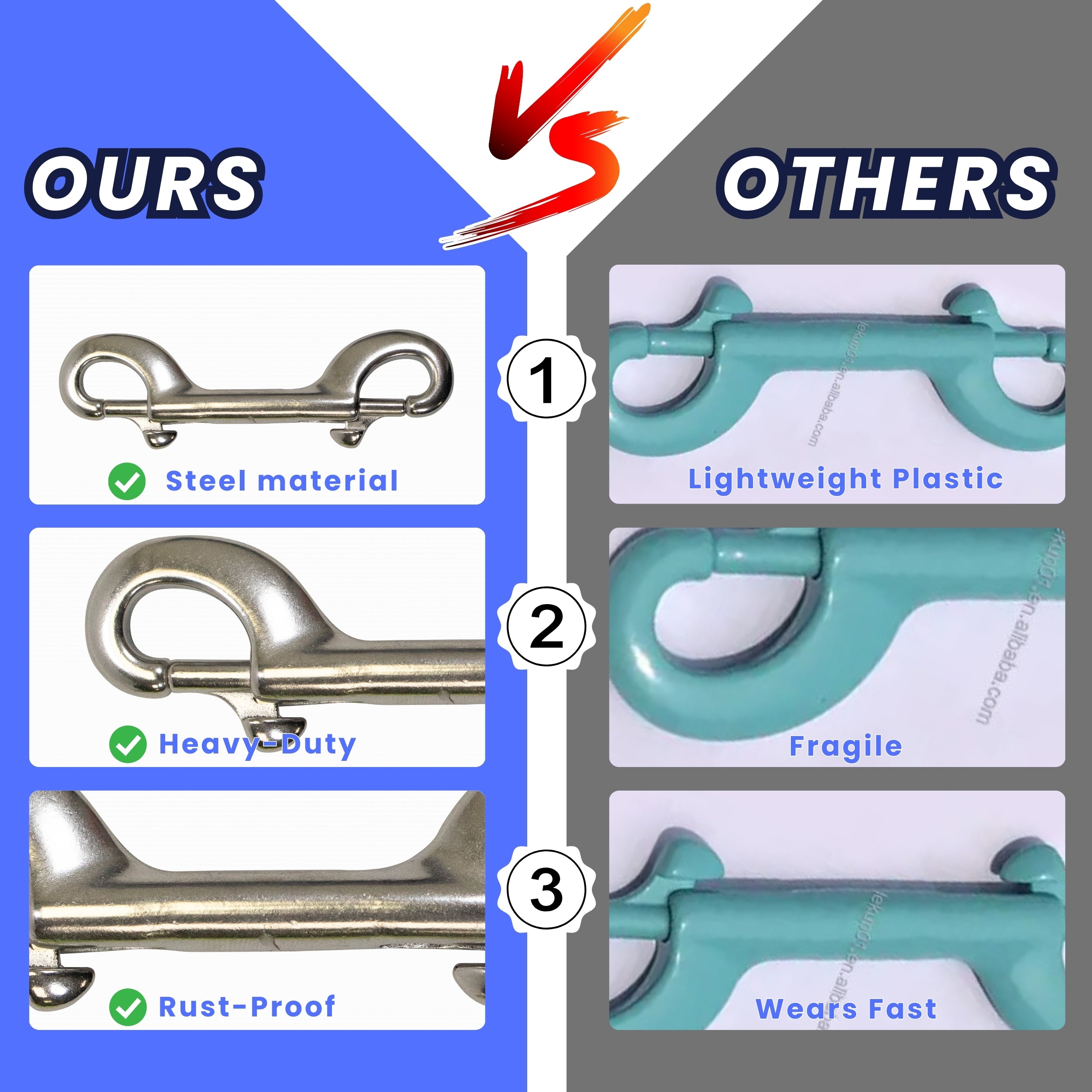 Scuba Dive Deluxe 4.5" Stainless Steel Double Ended Snap Bolt