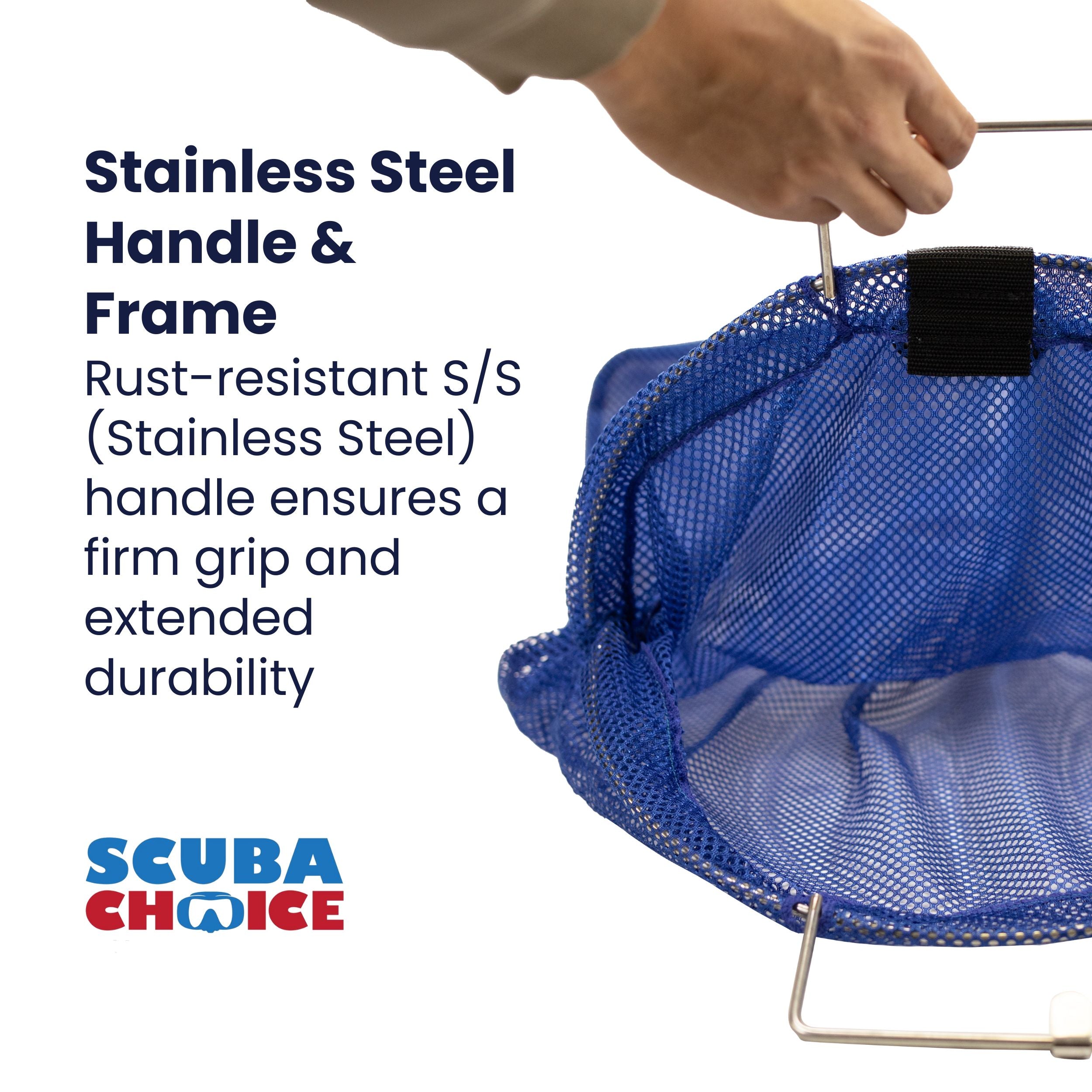 Scuba Choice Spearfishing 5mm S.S Handle Fish Mesh Bag, Blue