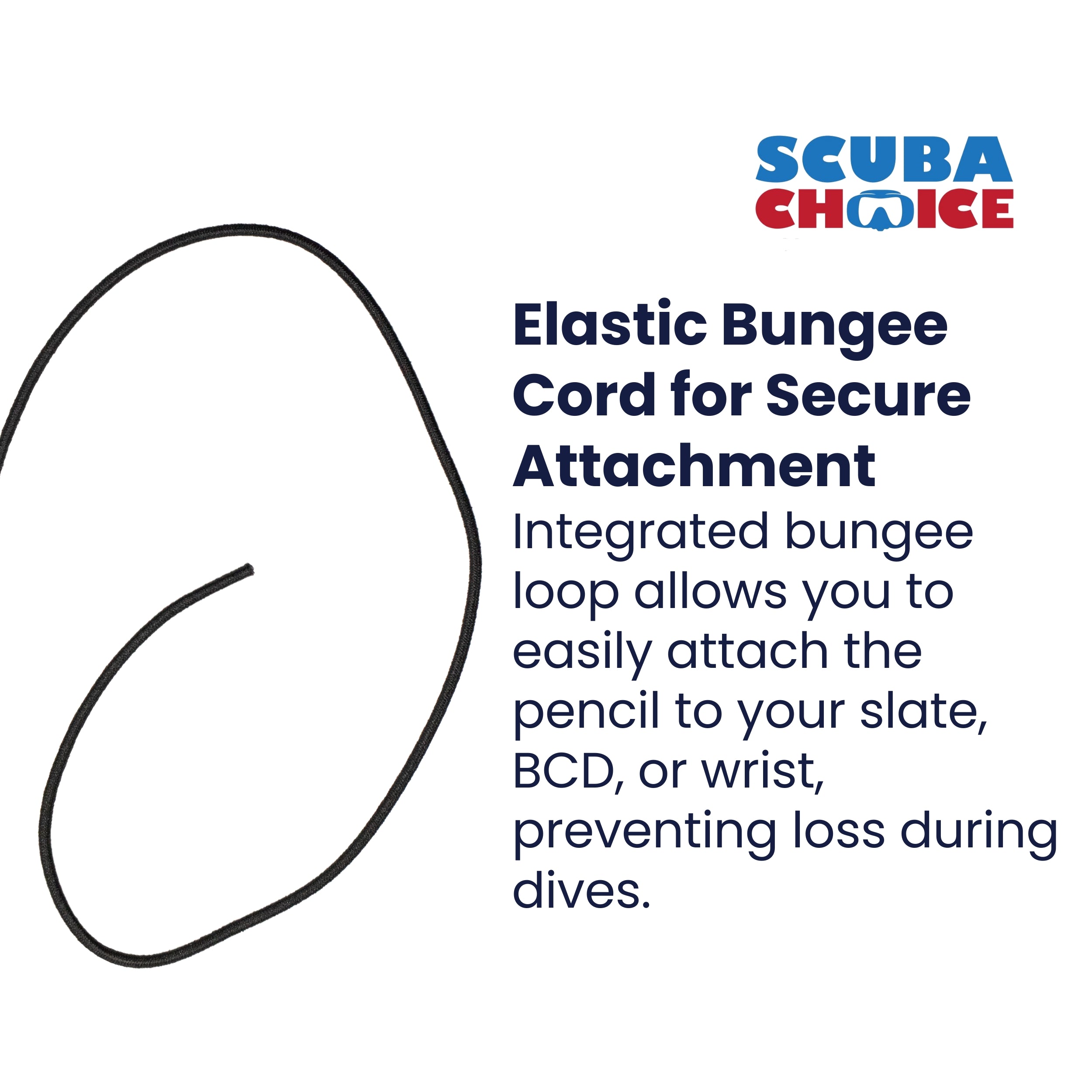 Scuba Dive Replacement Graphite Pencil for Writing Slate with Cap & Bungee