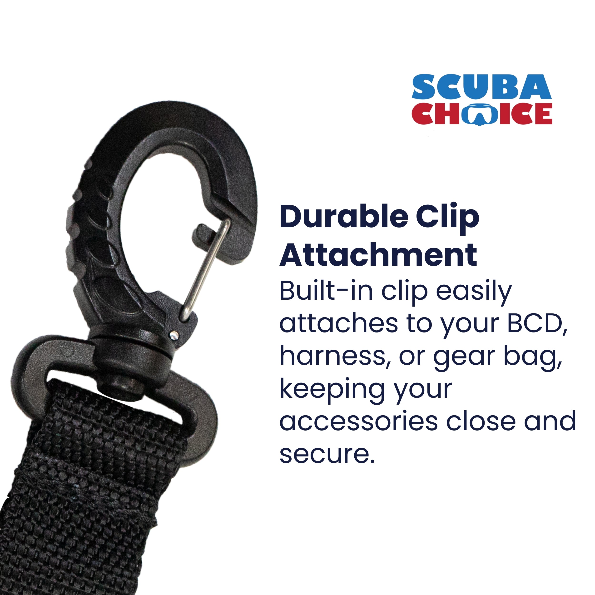 Scuba Diving Dive Black Snappy Coil Camera Lanyard Clip & QB Buckles, 1.3M Coil