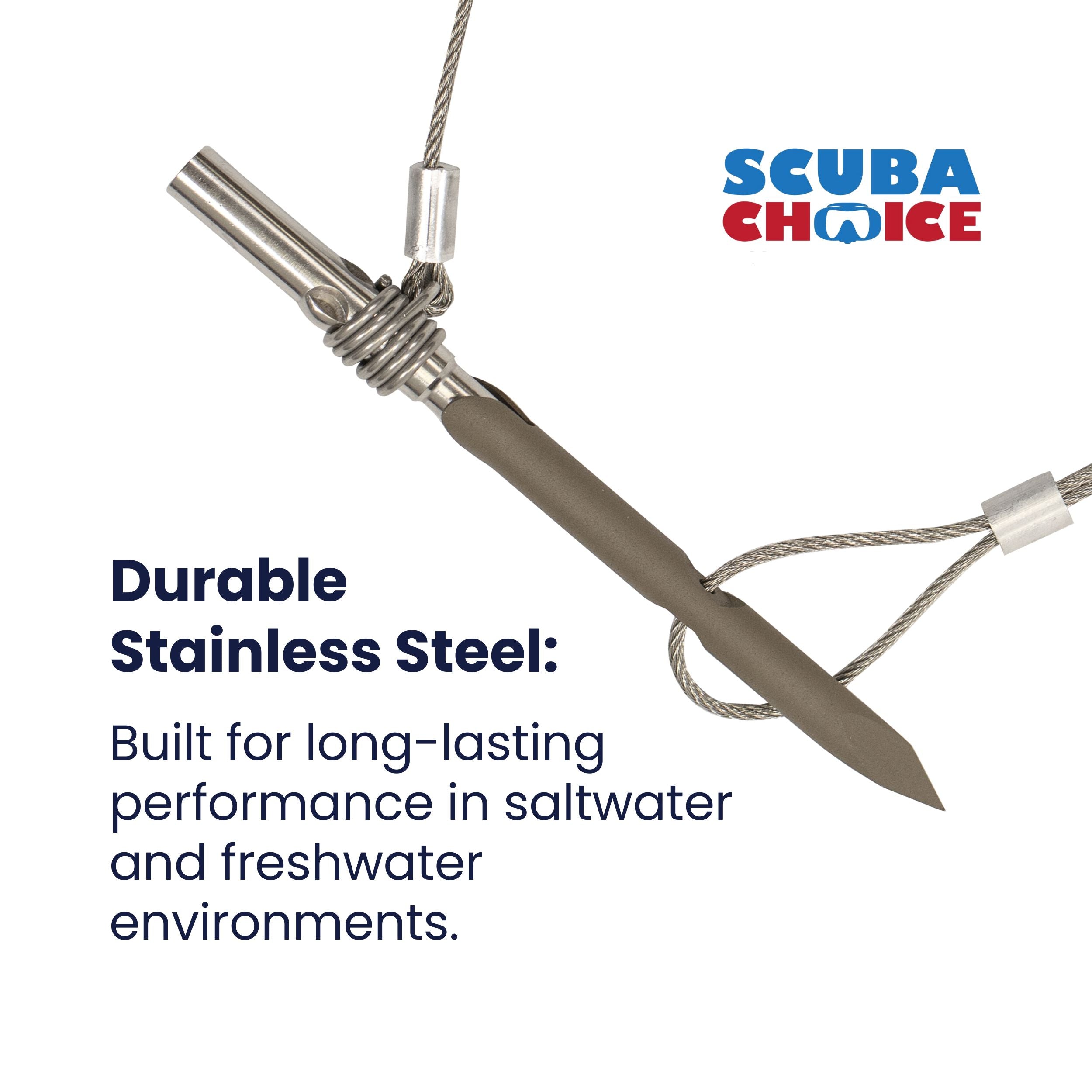 Scuba Choice 4" Gulf Fixed Wing Slip Tip 6mm Thread With 3/8 Slide Ring