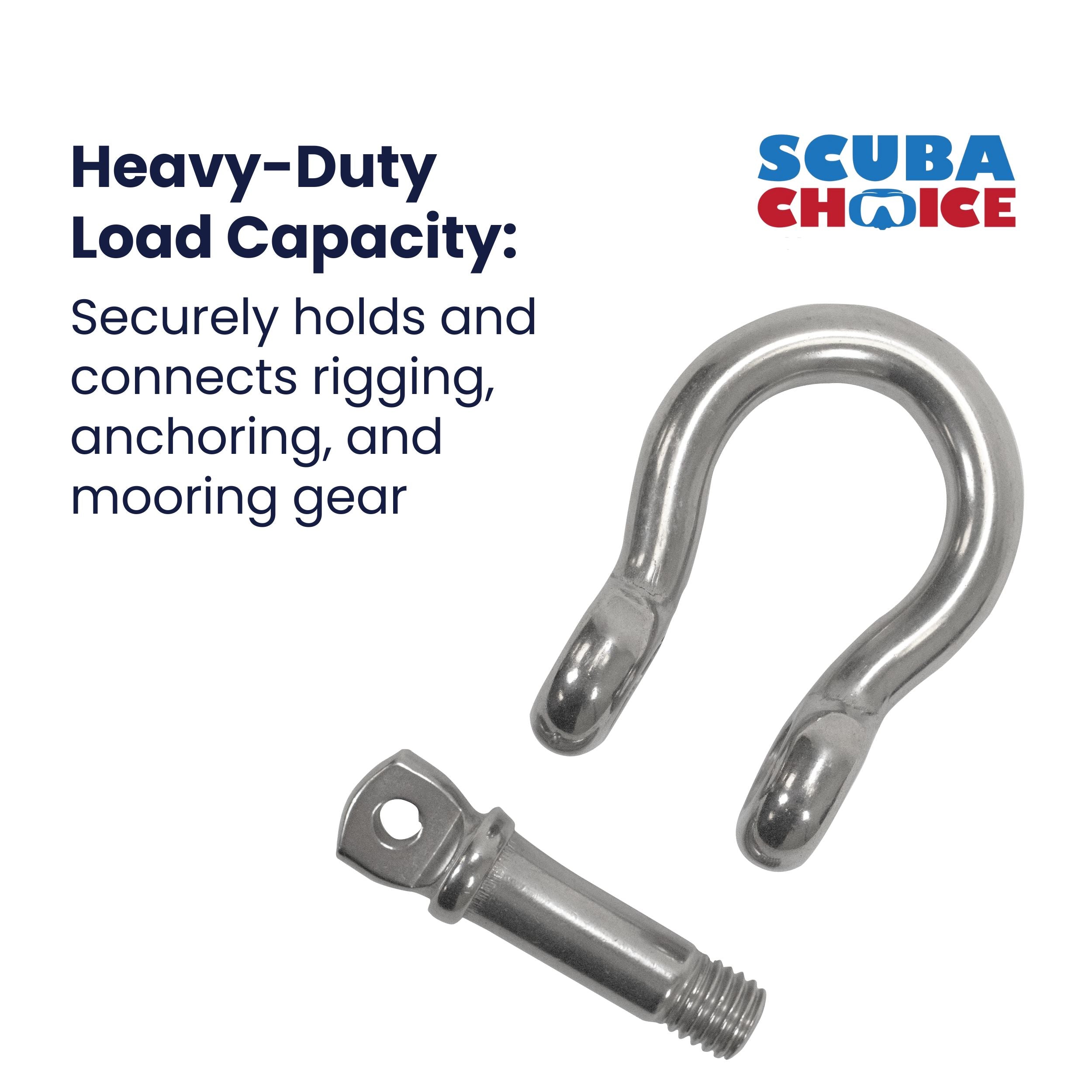 Scuba Choice 304 Stainless Steel Bow Shackle Screw Pin