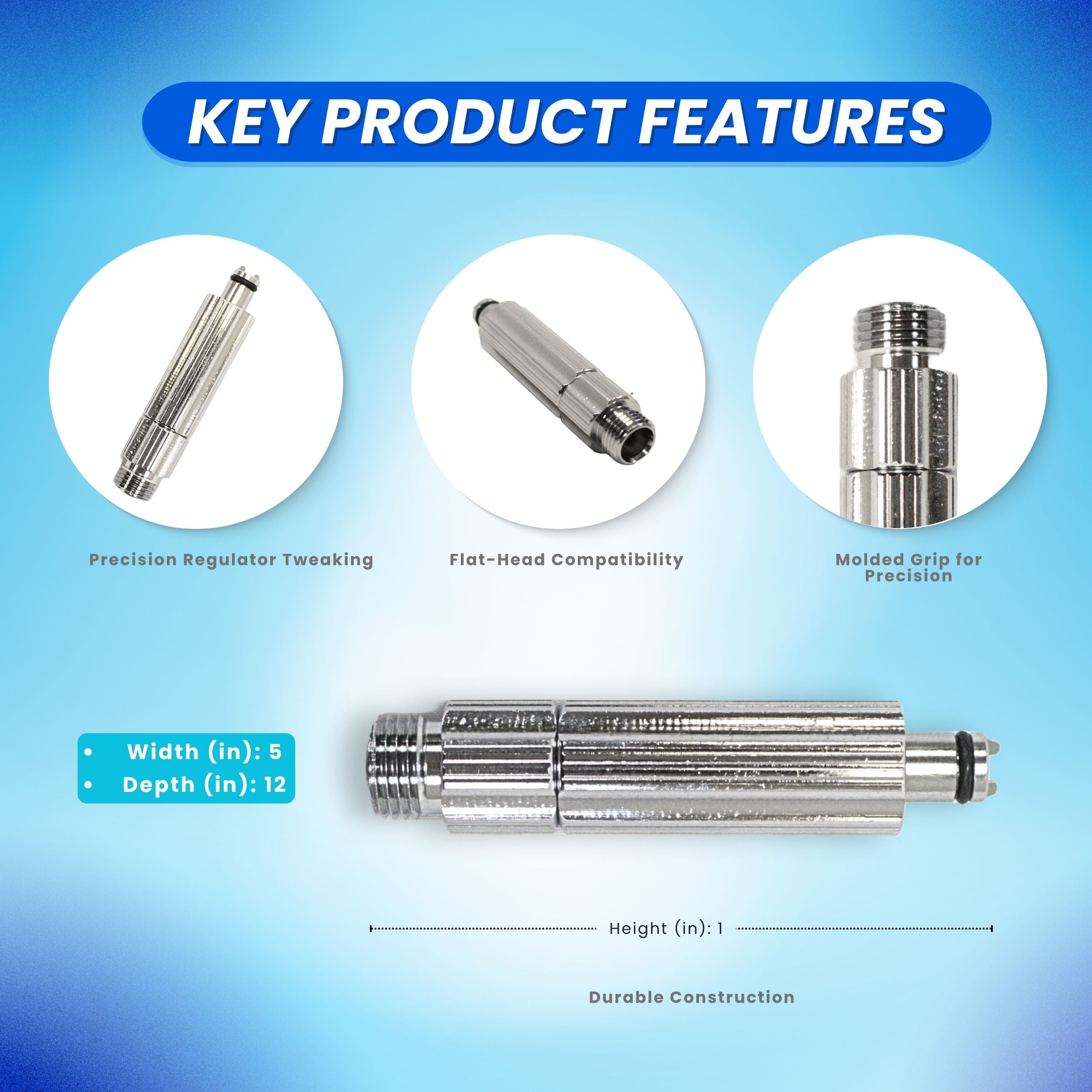 Scuba Diving Dive Flat Head Orifice Adjustment Tool Adaptor