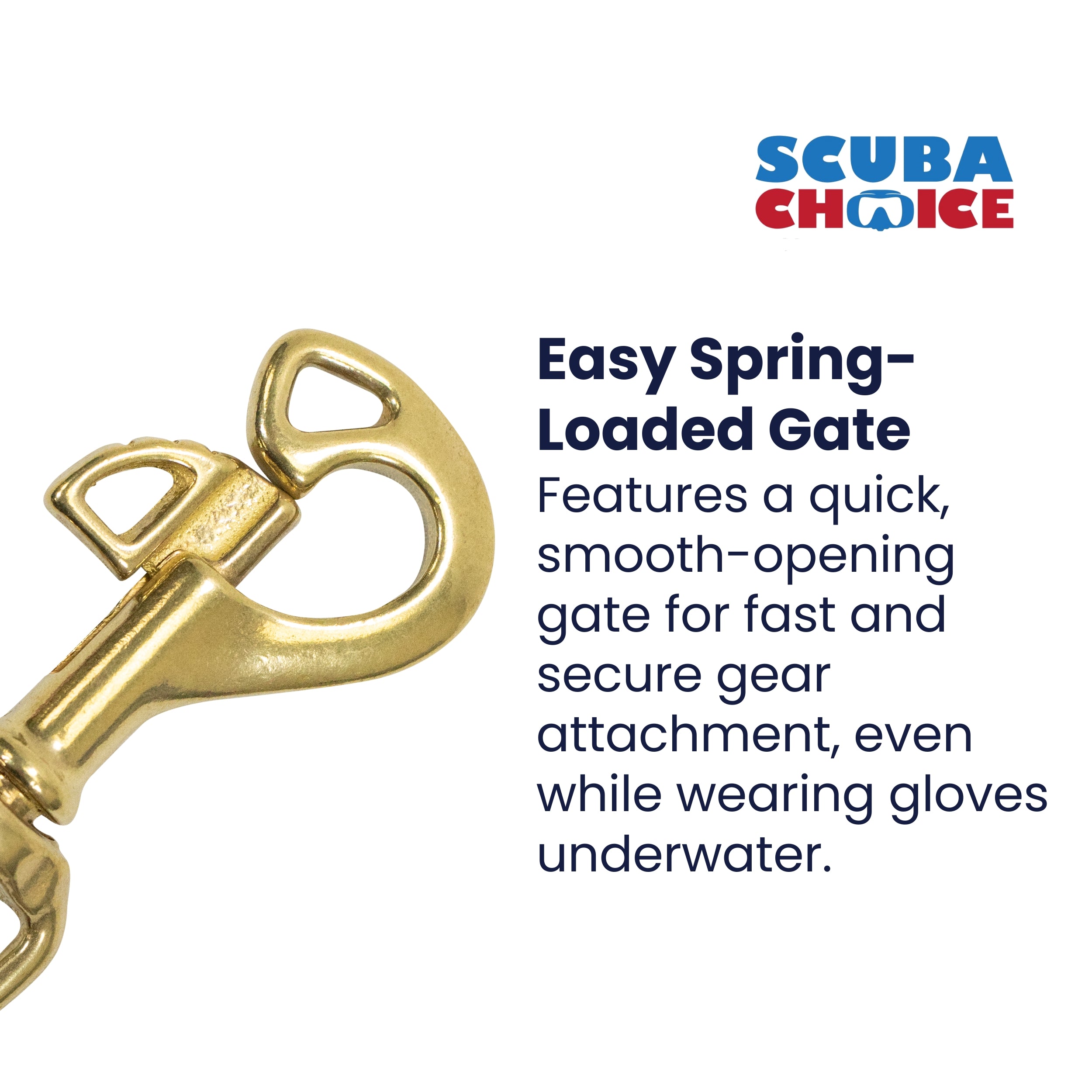 Scuba Diving 3-1/4" Butterfly Swivel Brass Bolt Snap