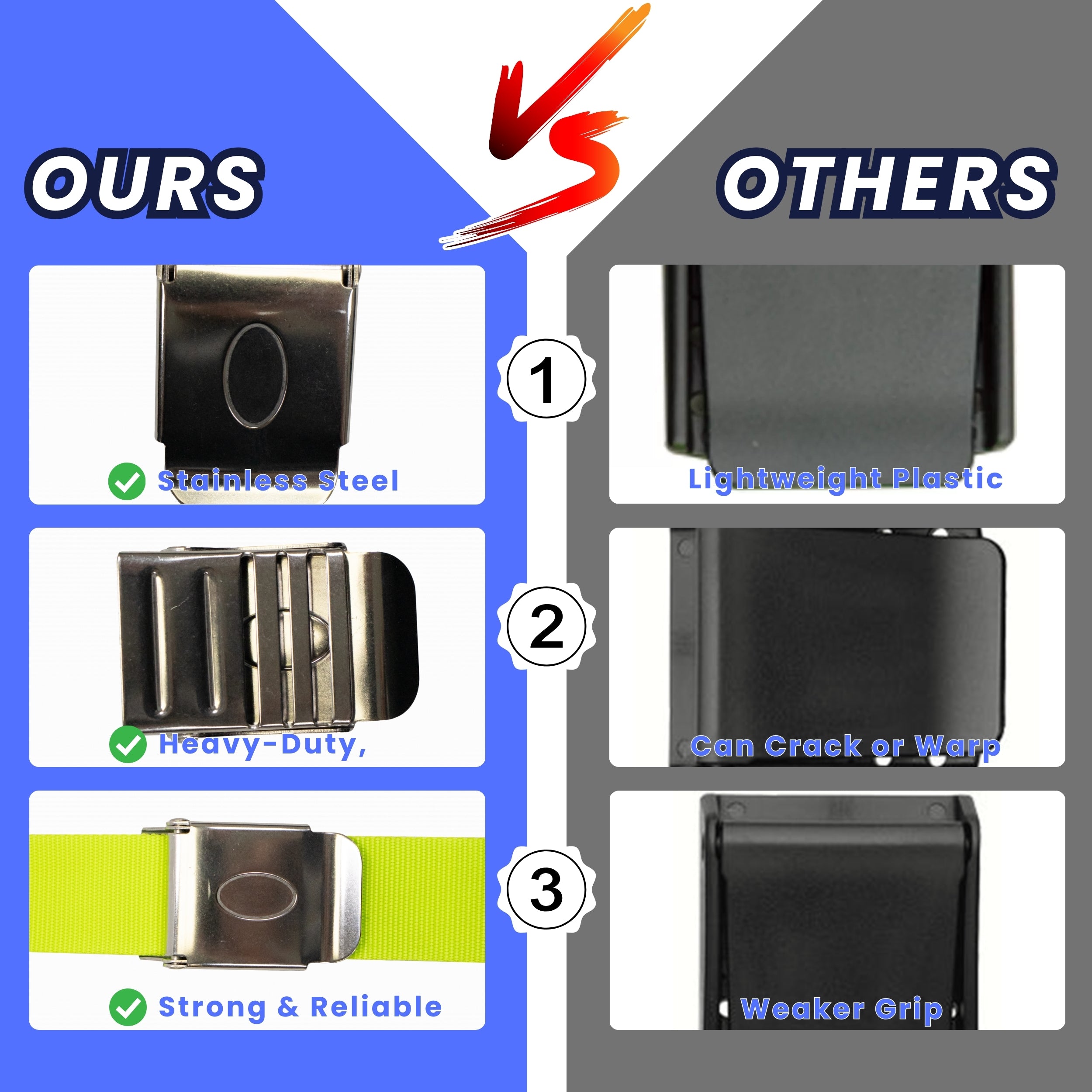 Scuba Diving Stainless Steel Harness/ Weight Belt Buckle for 2" Webbing