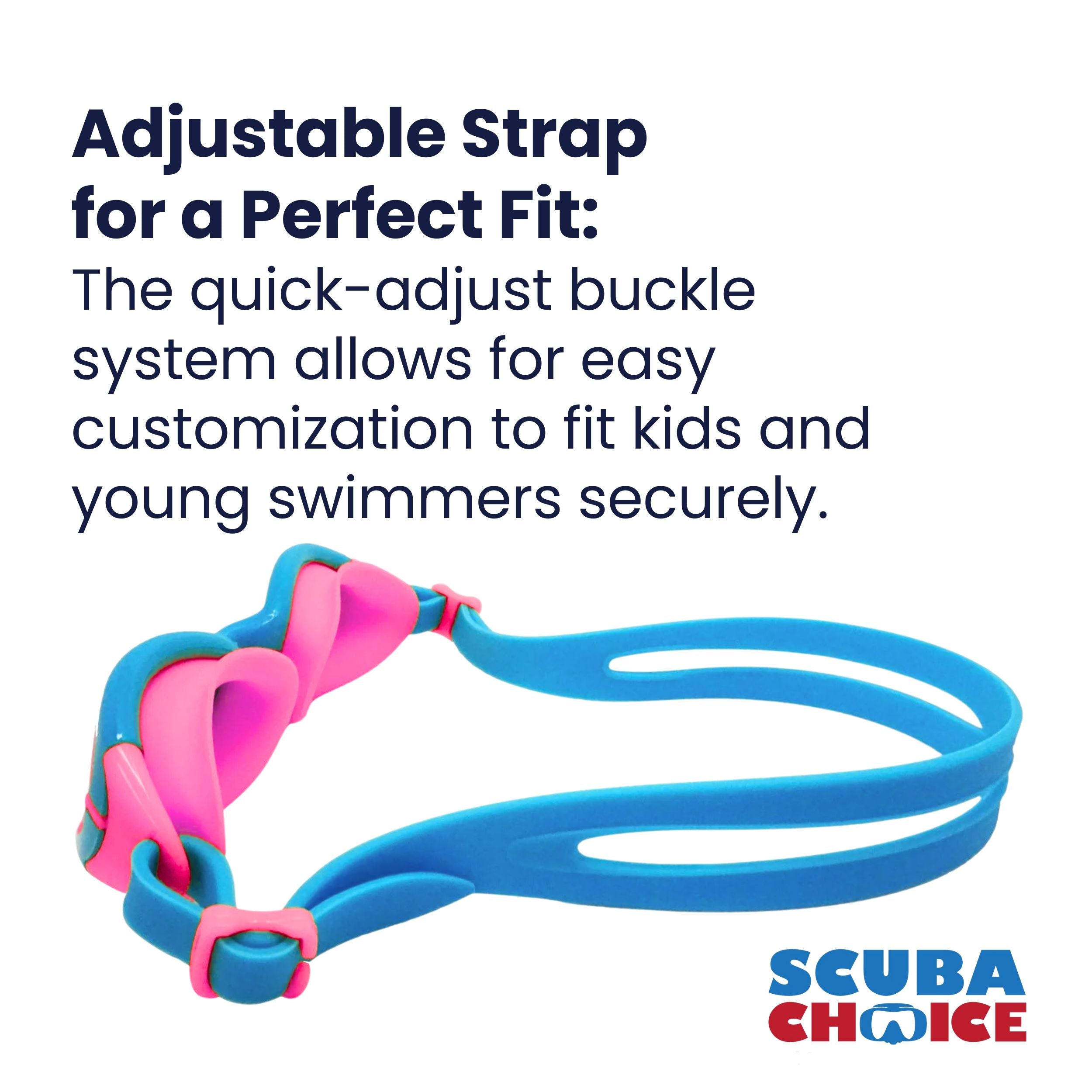 Palantic Jr. Silicone Swim Goggles, Blue/Pink