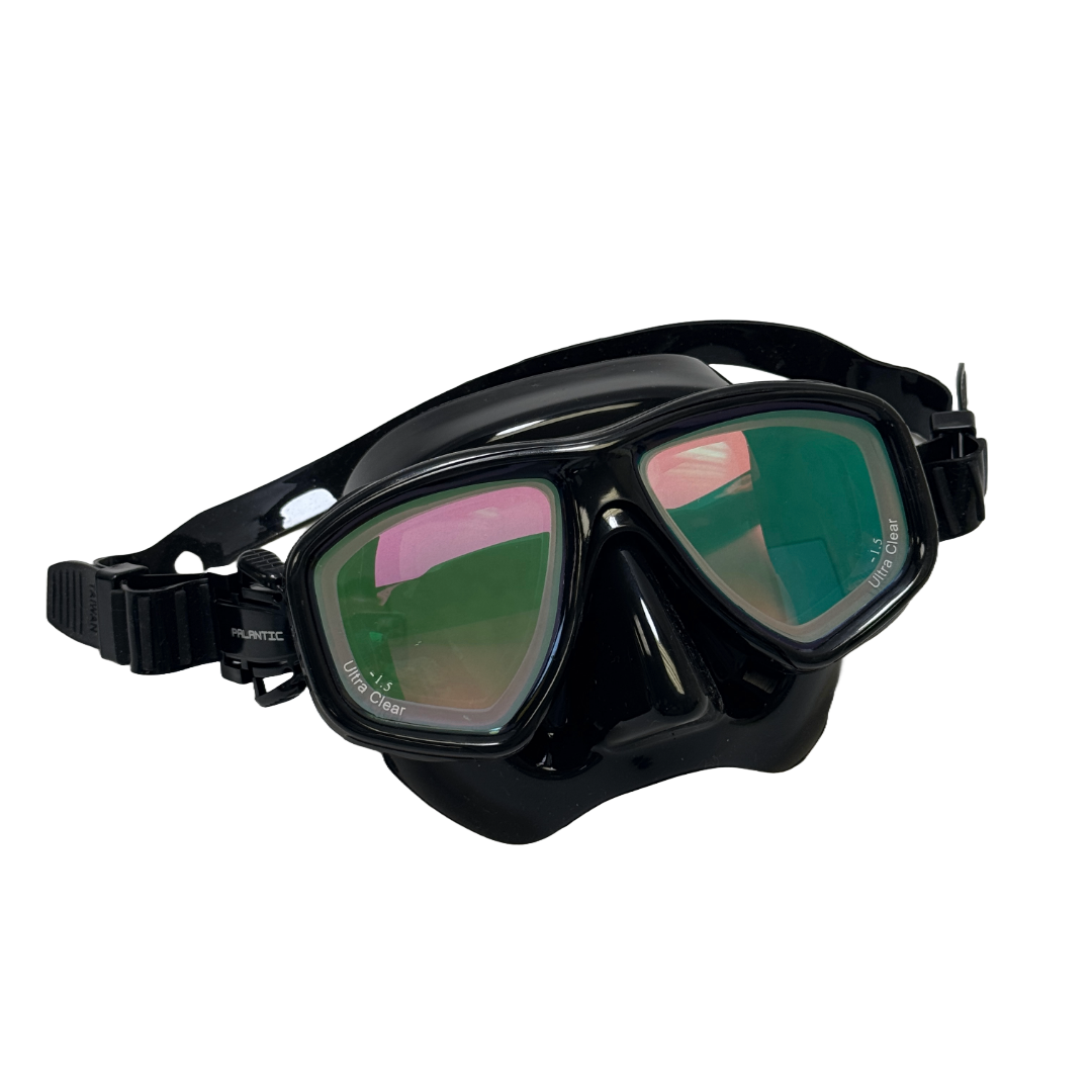 Palantic M36 Solid Black/Black Silicone UV Coated RX Farsighted Lenses Dive/Snorkeling Mask *LIMITED PRODUCTION*