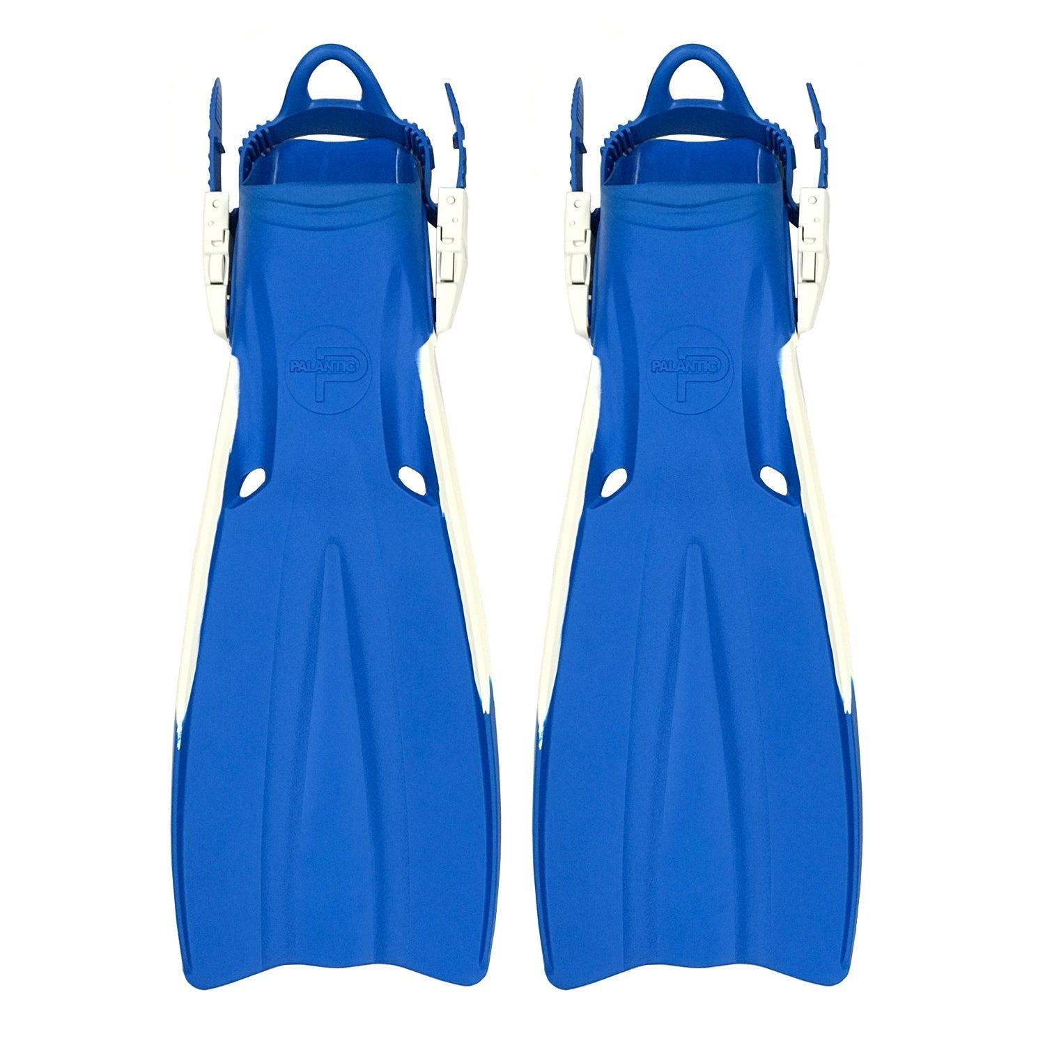 Scuba Choice Palantic Open Heel Rubber Dive Fins with Bag, Blue - Scuba Choice