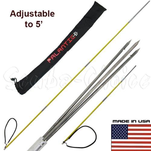 7' Travel Spearfishing 3-Piece Pole Spear 3 Prong Paralyzer Tip Adjustable to 5' - Scuba Choice
